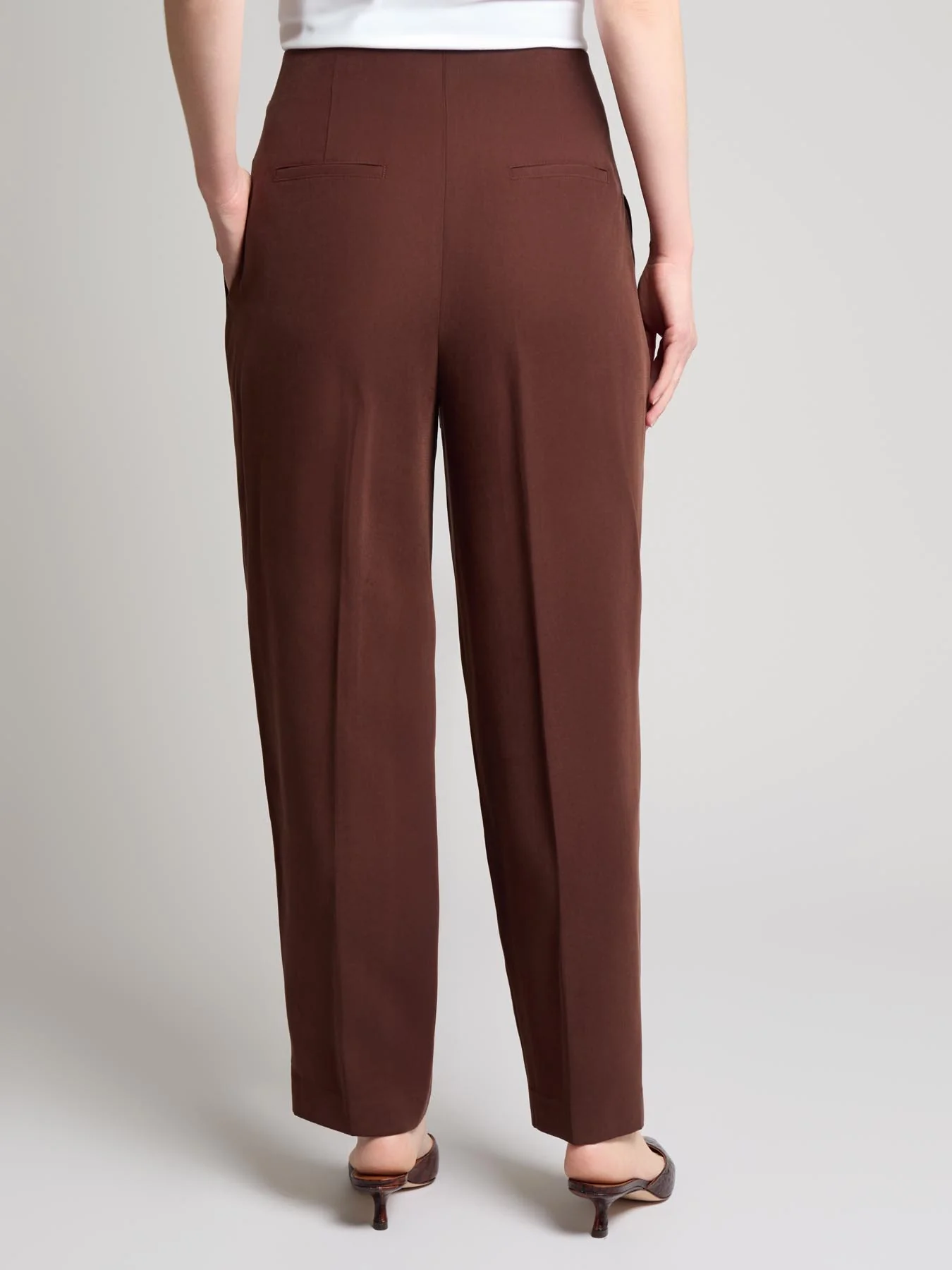 Belted Paperbag Waist Straight Leg Pant - Image 3