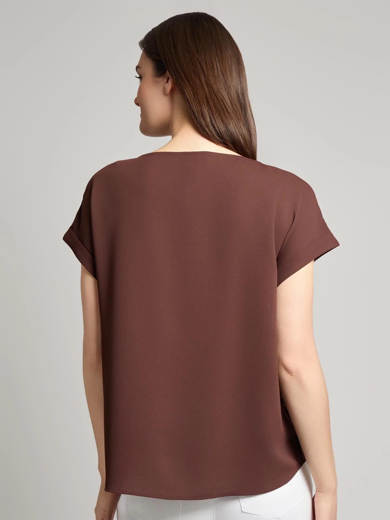 Button Detail Blouse, Jasper Crepe - Image 3