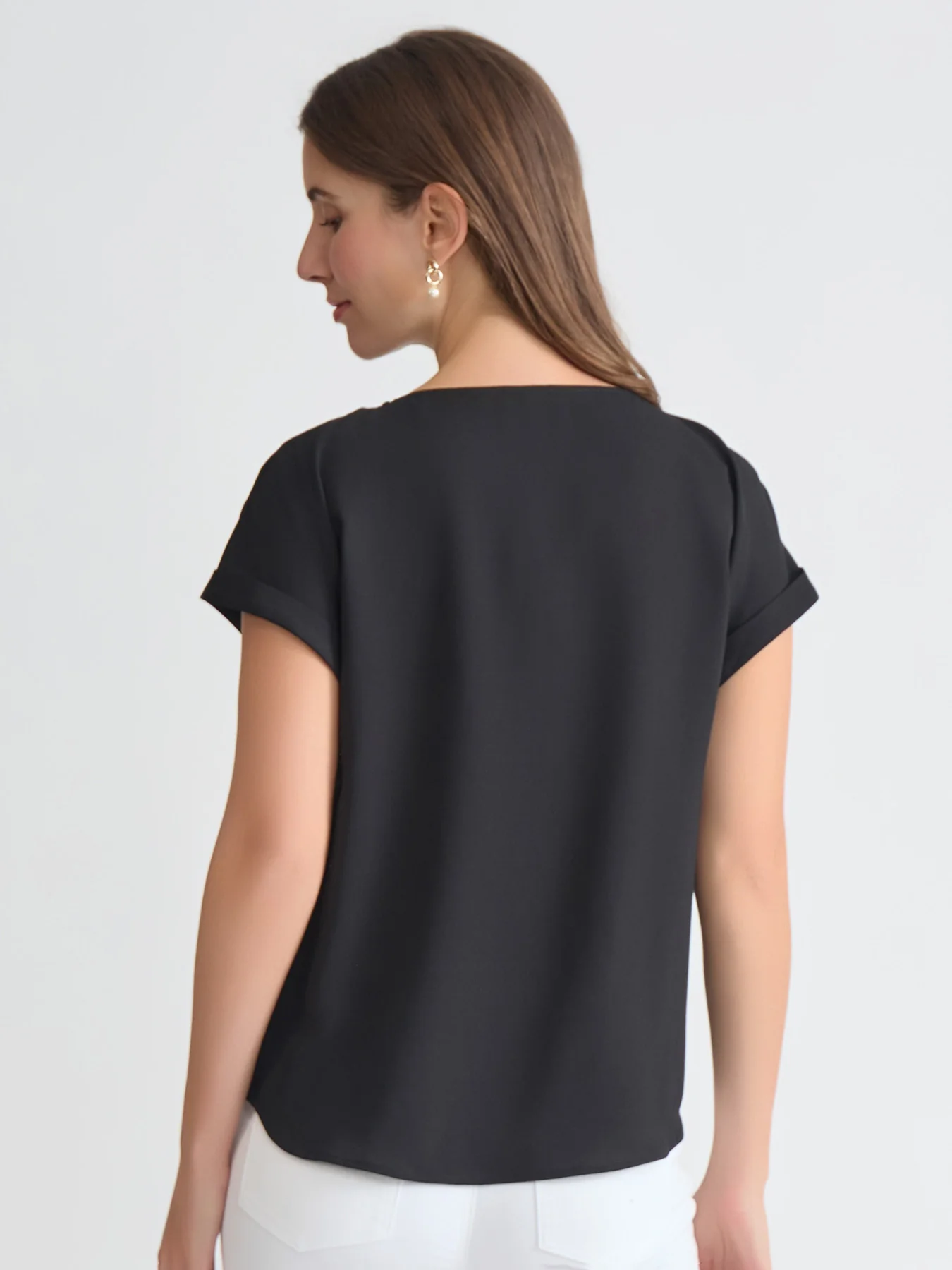 Button Detail Blouse, Jasper Crepe - Image 4