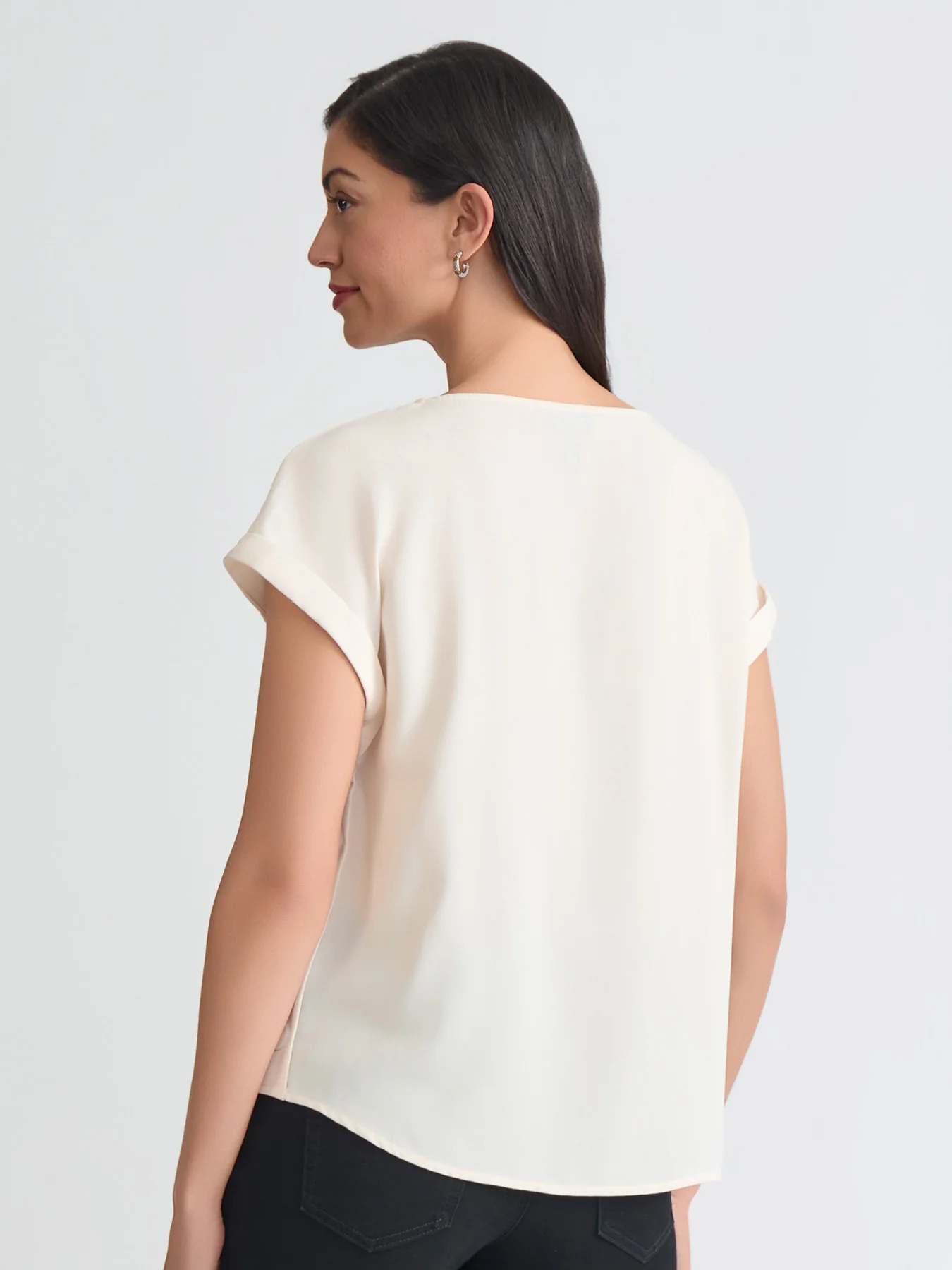 Button Detail Blouse, Jasper Crepe - Image 4