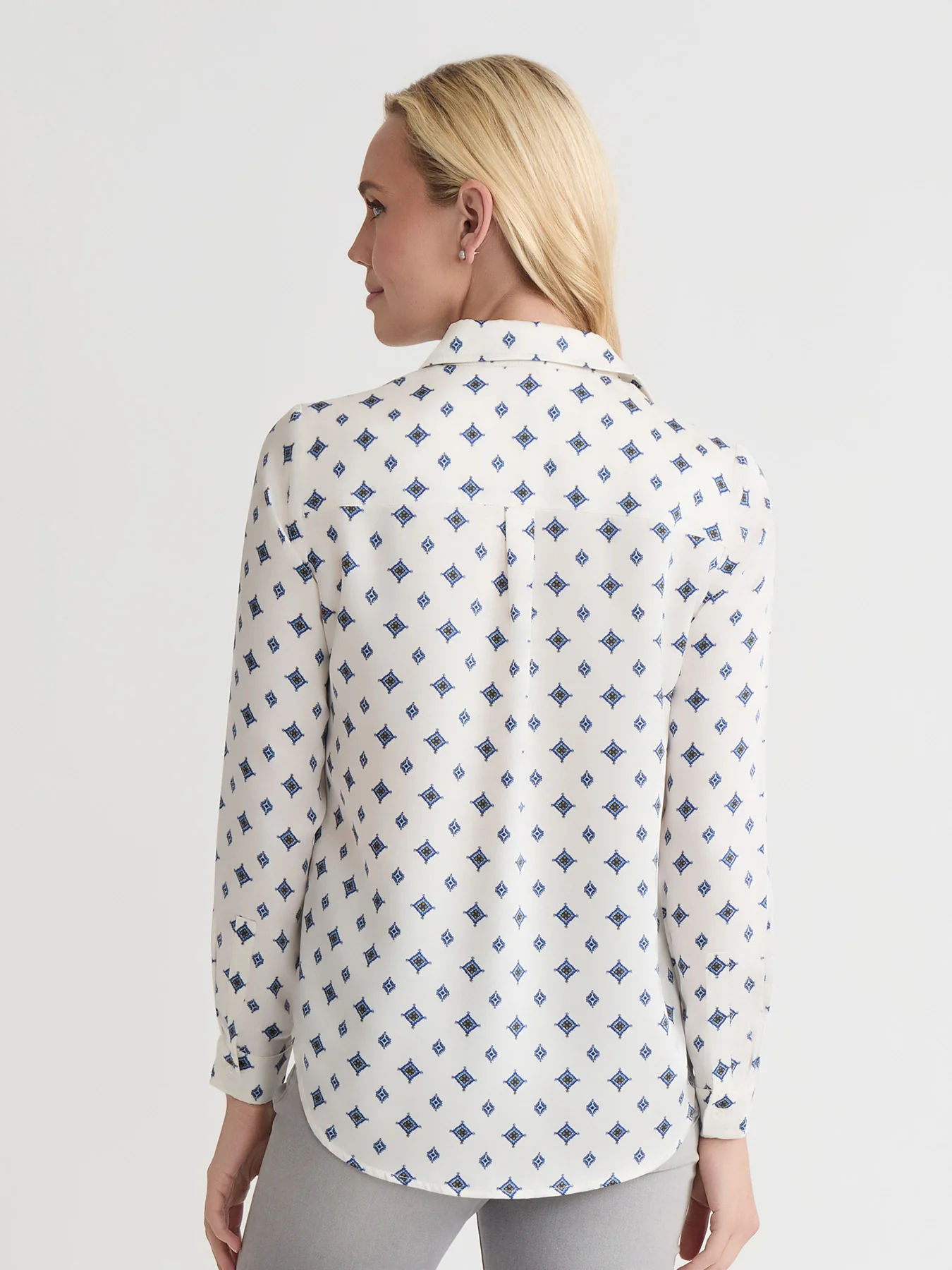Button Down Blouse, Satin Twill - Image 4