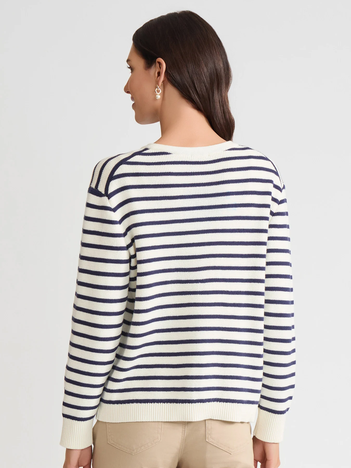 Button Front Stripe Cardigan - Image 4