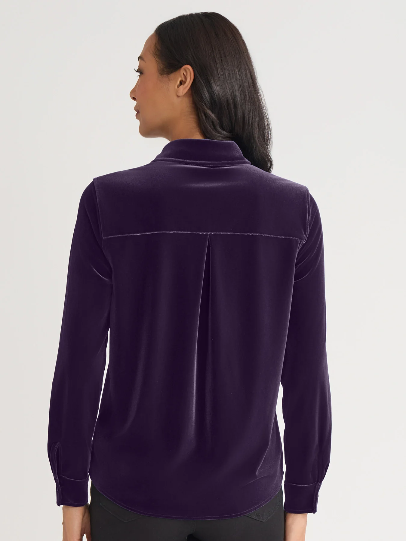 Button-Front Velour Utility Shirt - Image 3