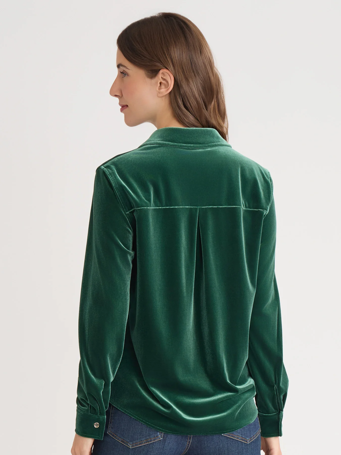 Button-Front Velour Utility Shirt - Image 4