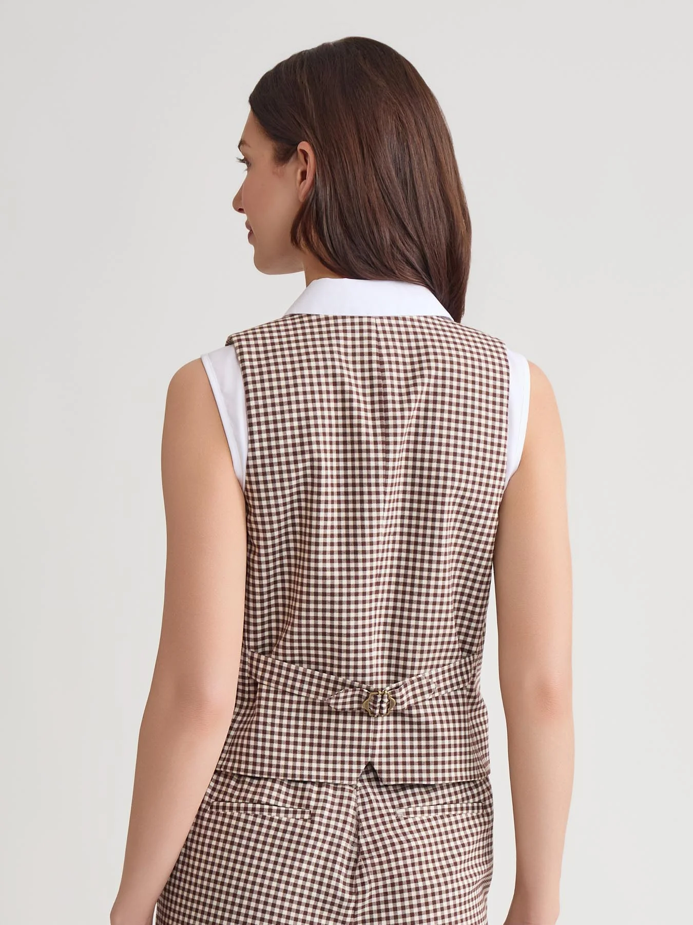 Button-Front Vest, Stretch Tweed - Image 4