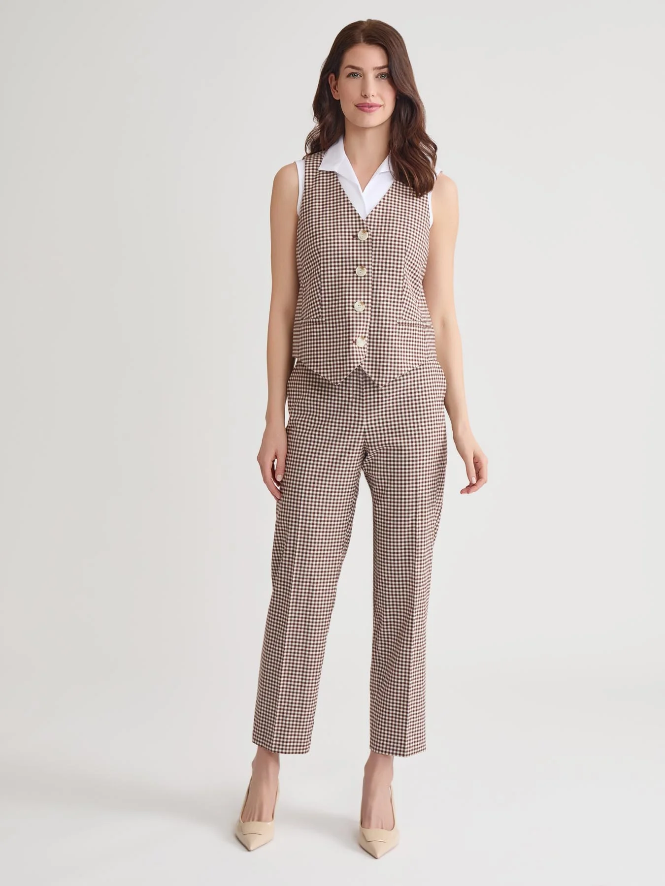 Button-Front Vest, Stretch Tweed - Image 5