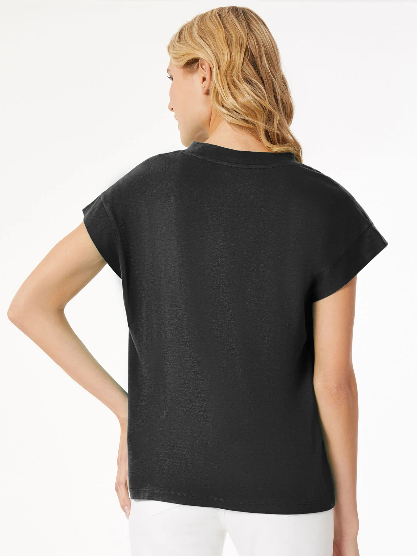 Cap Sleeve V-Neck Top - Image 3