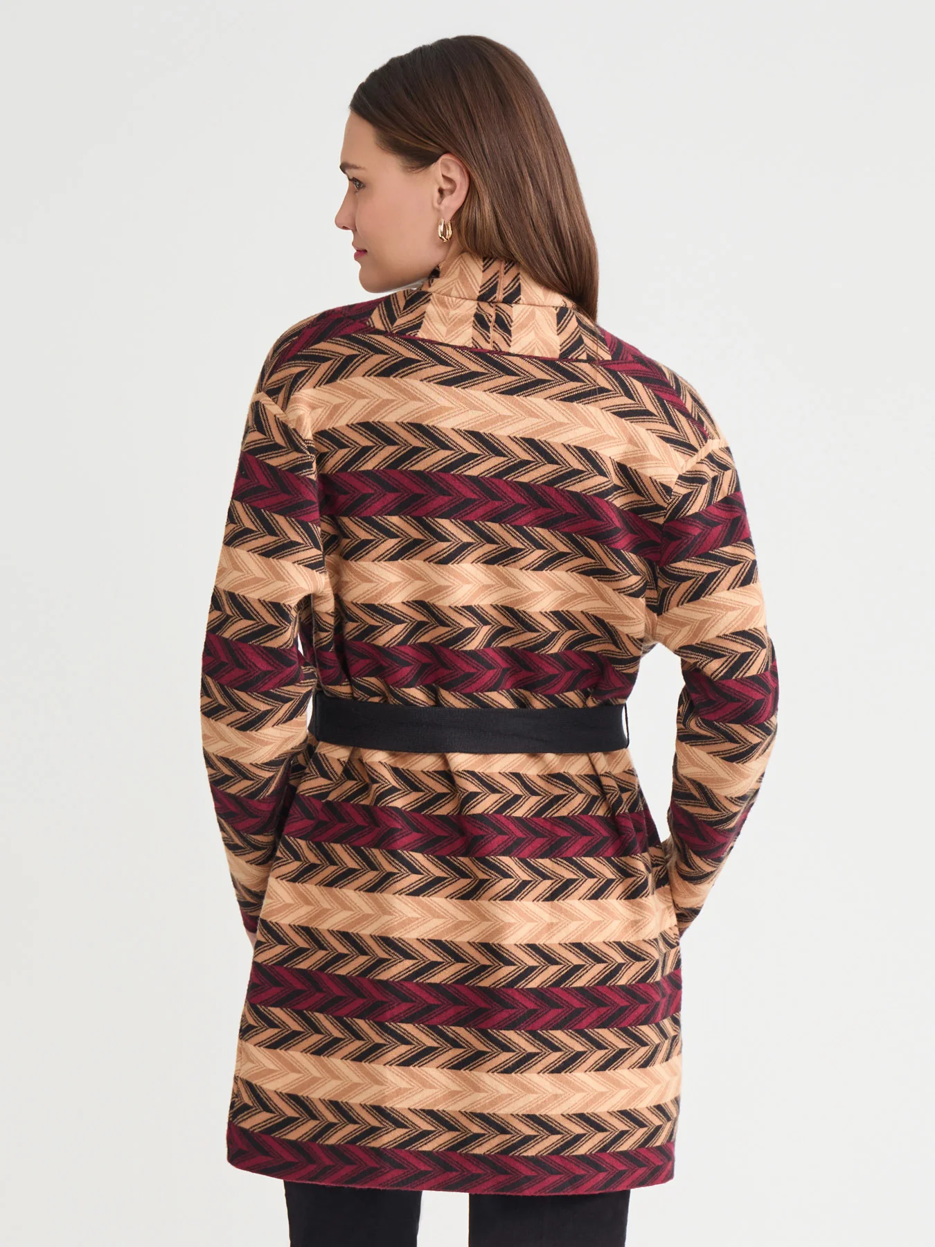 Chevron Belted Cardigan - Image 5