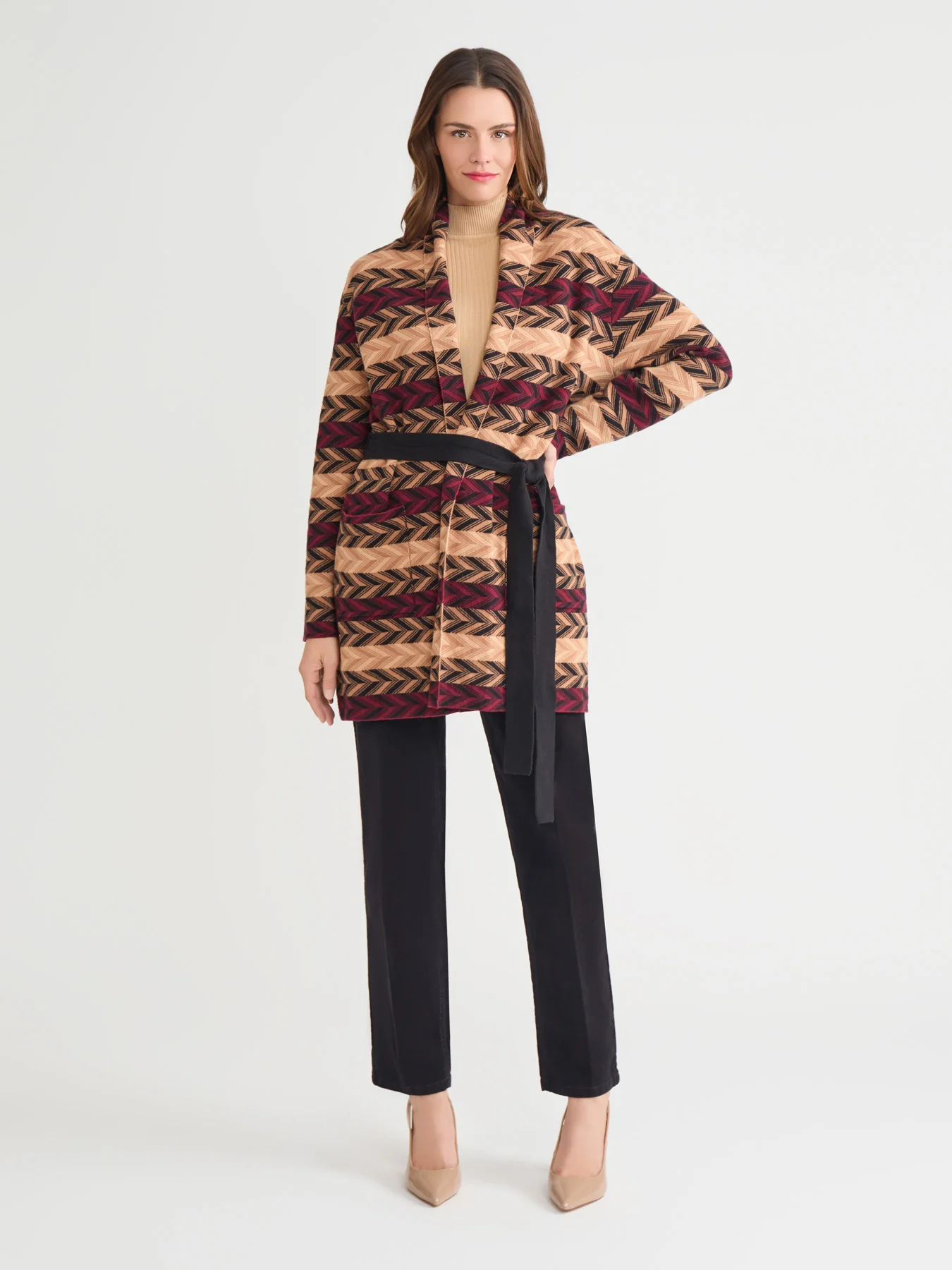 Chevron Belted Cardigan - Image 6