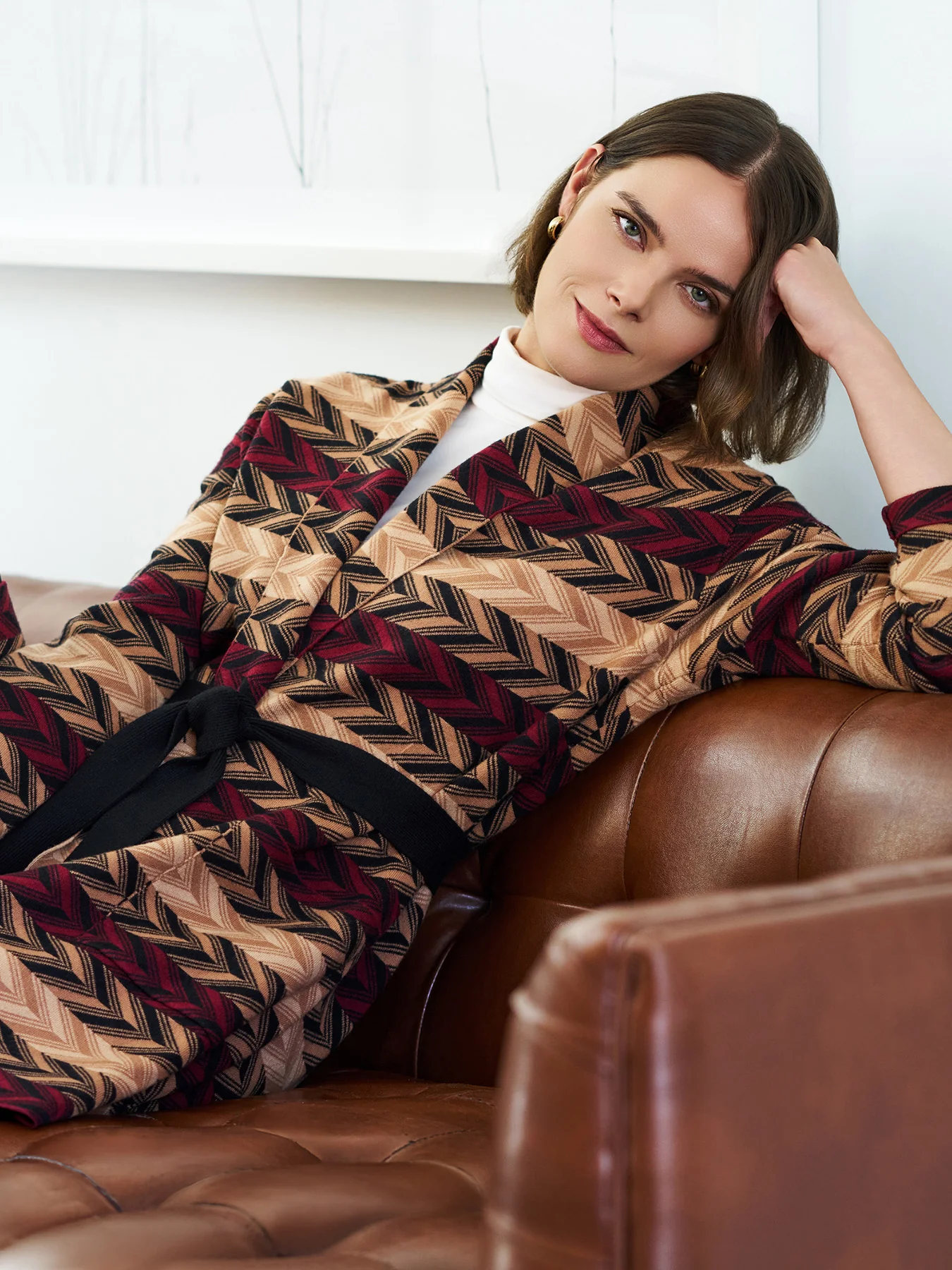 Chevron Belted Cardigan - Image 8
