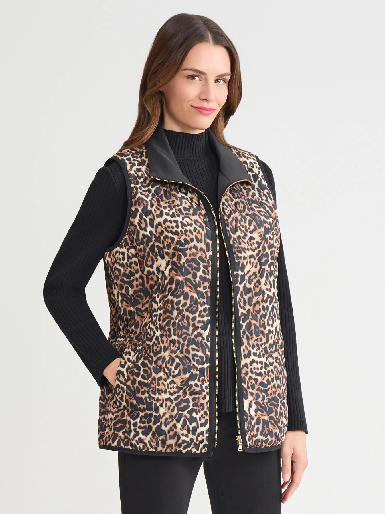 Plus Contrast Piping Quilted Vest - Image 2