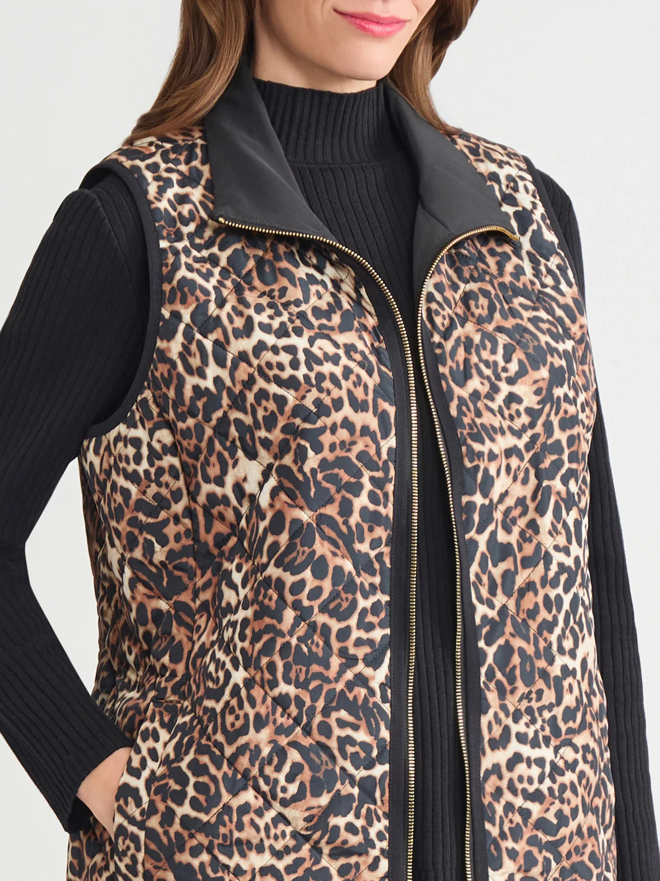 Plus Contrast Piping Quilted Vest - Image 3