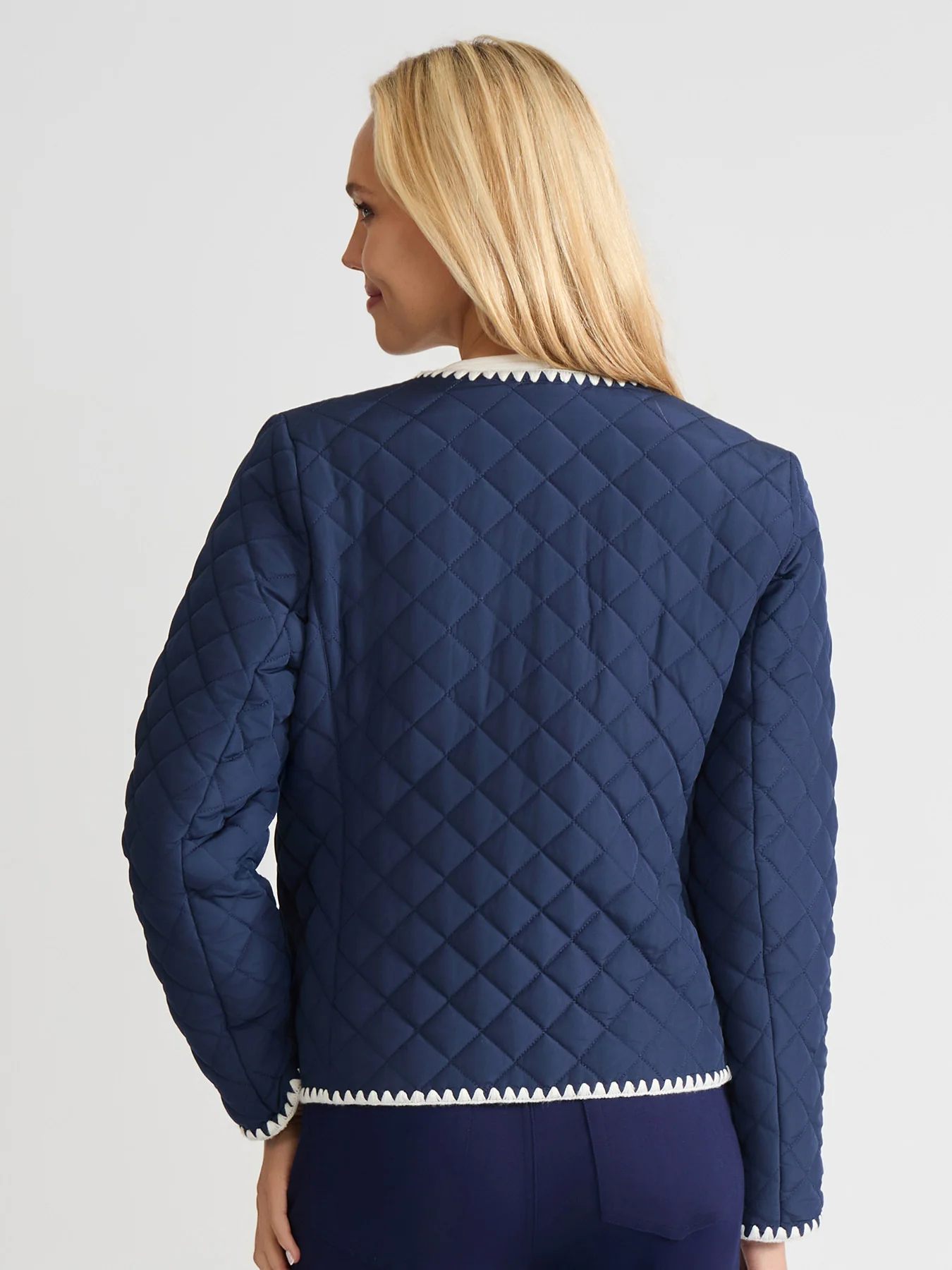 Contrast Trim Quilted Jacket - Image 3