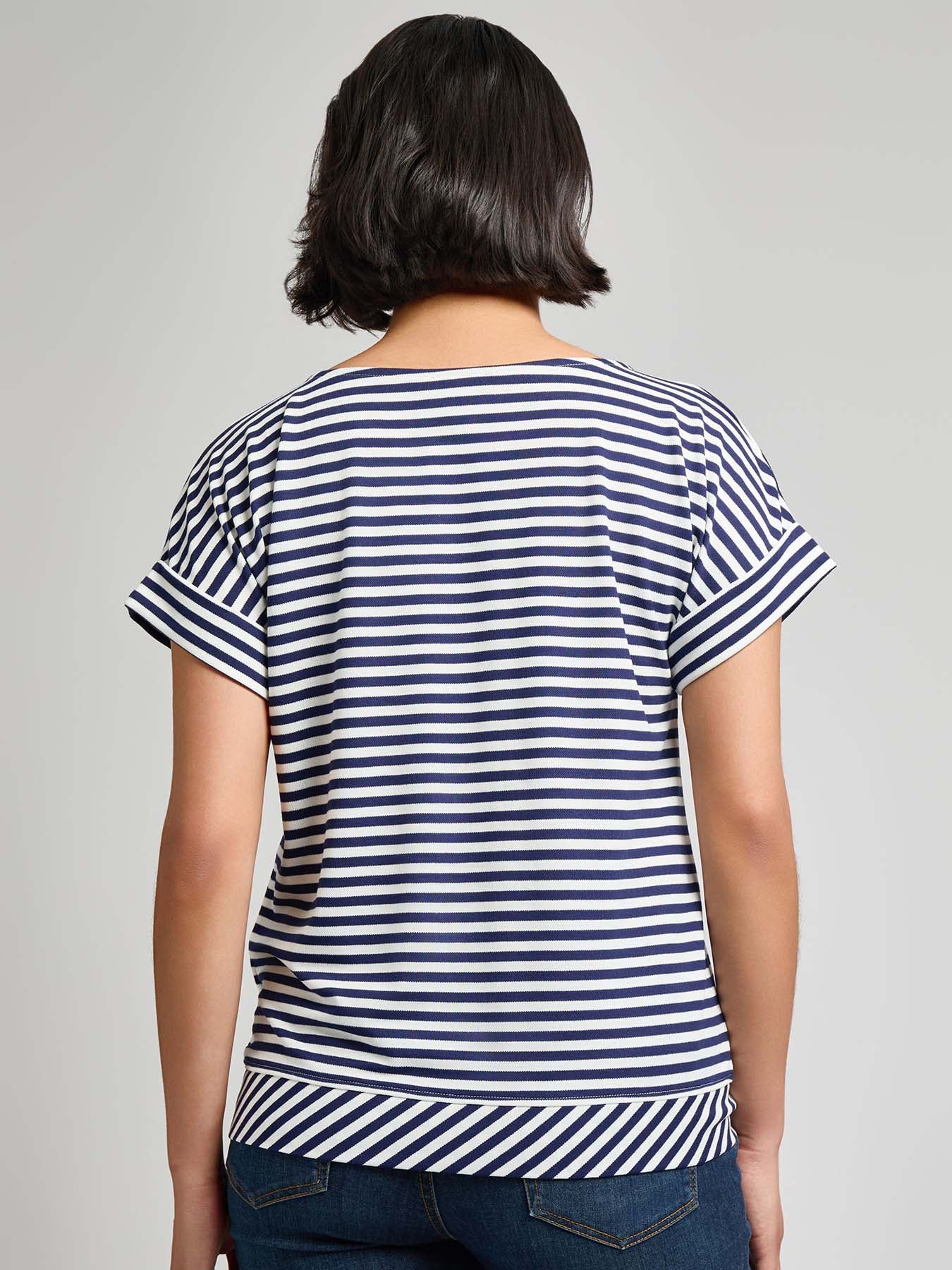 Dolman Sleeve Tie Tee, Stripe Pique - Image 3