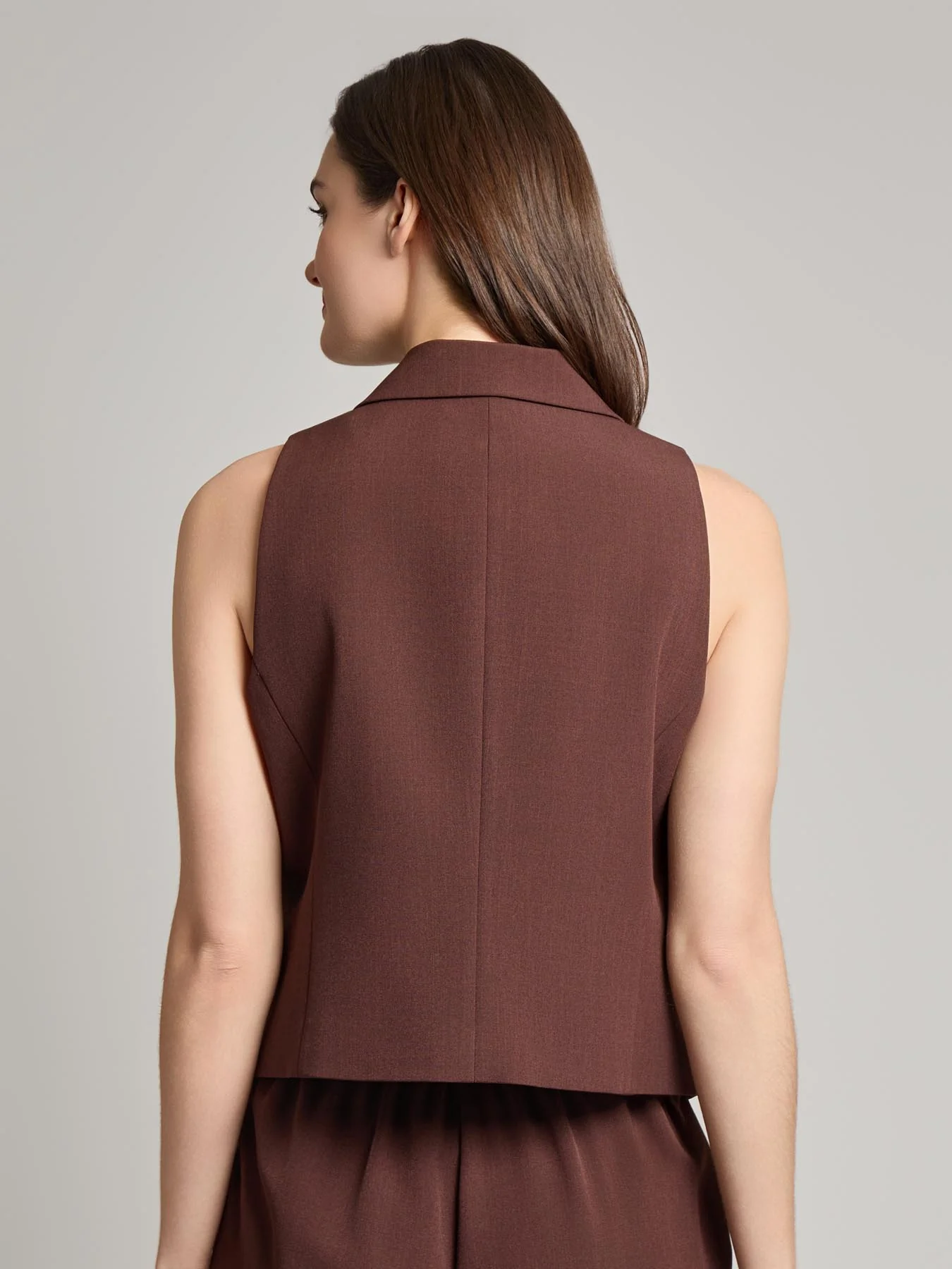 Double Breasted Vest, Stretch Crepe - Image 4