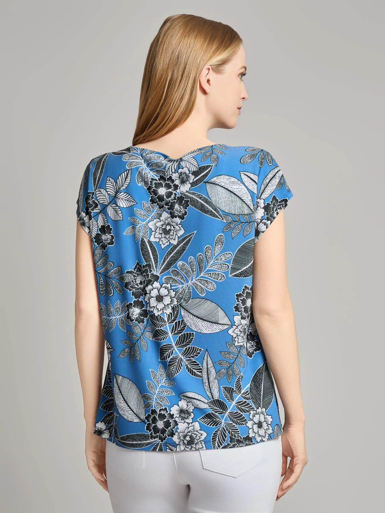 Drop Shoulder Keyhole Neckline Top - Image 3