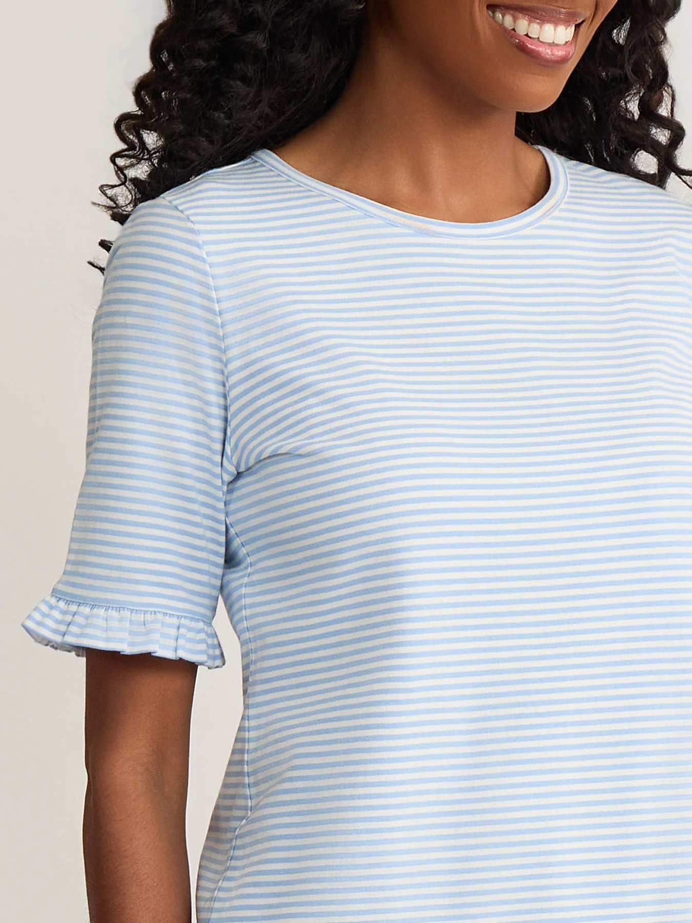Petite Elbow Ruffle Sleeve Top - Image 3