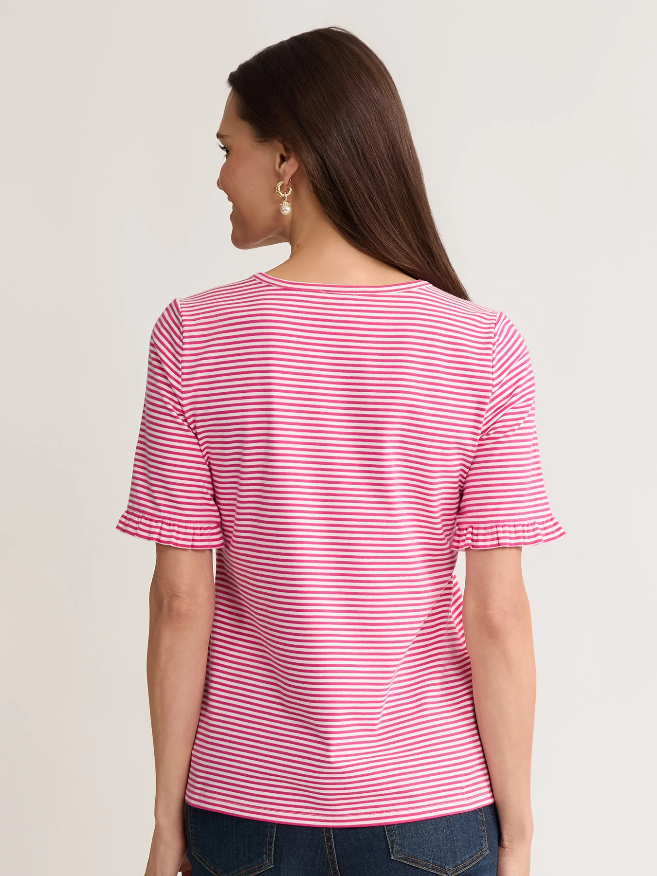 Petite Elbow Ruffle Sleeve Top - Image 4