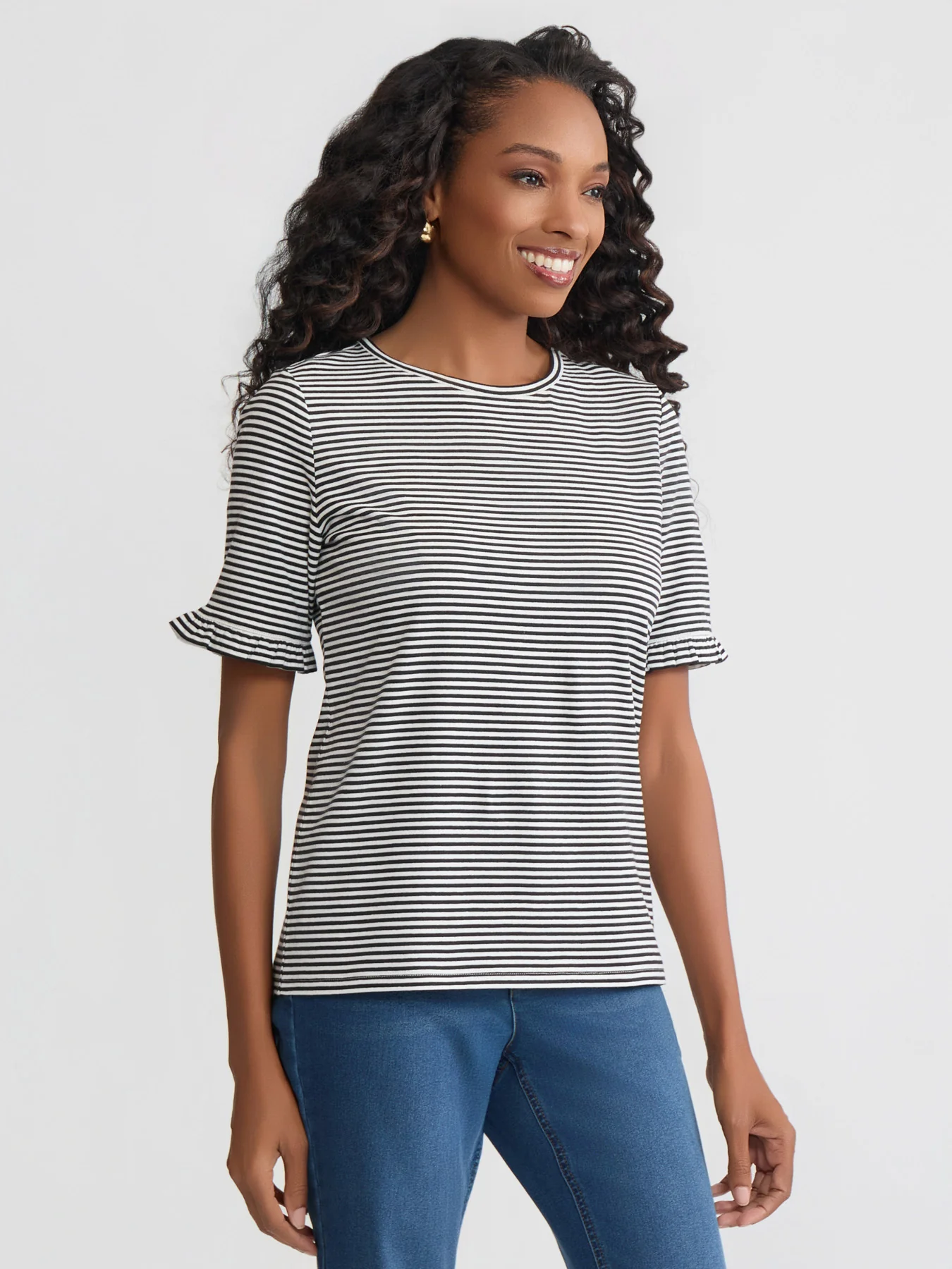Elbow Ruffle Sleeve Top - Image 2
