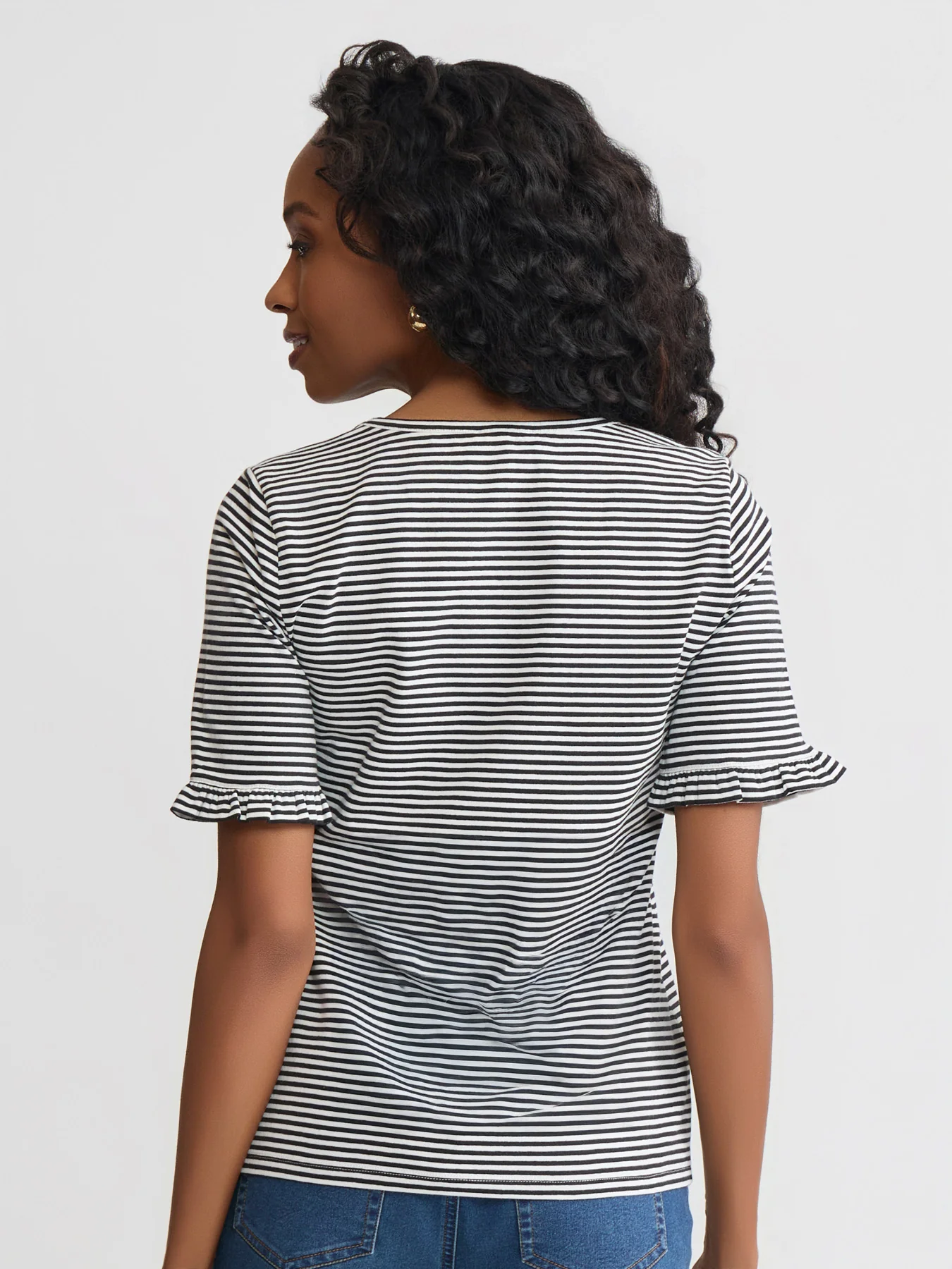 Elbow Ruffle Sleeve Top - Image 4