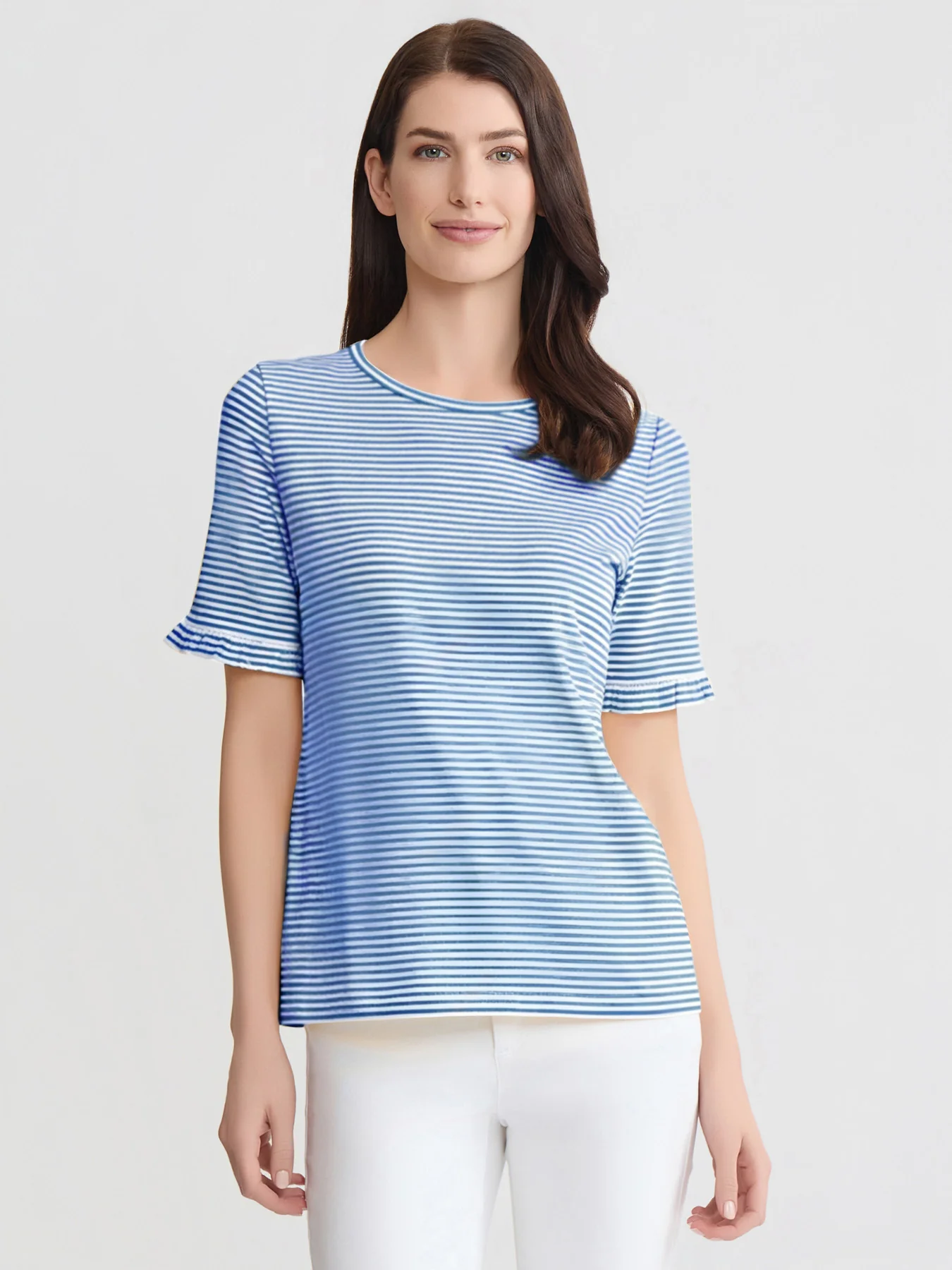Elbow Ruffle Sleeve Top