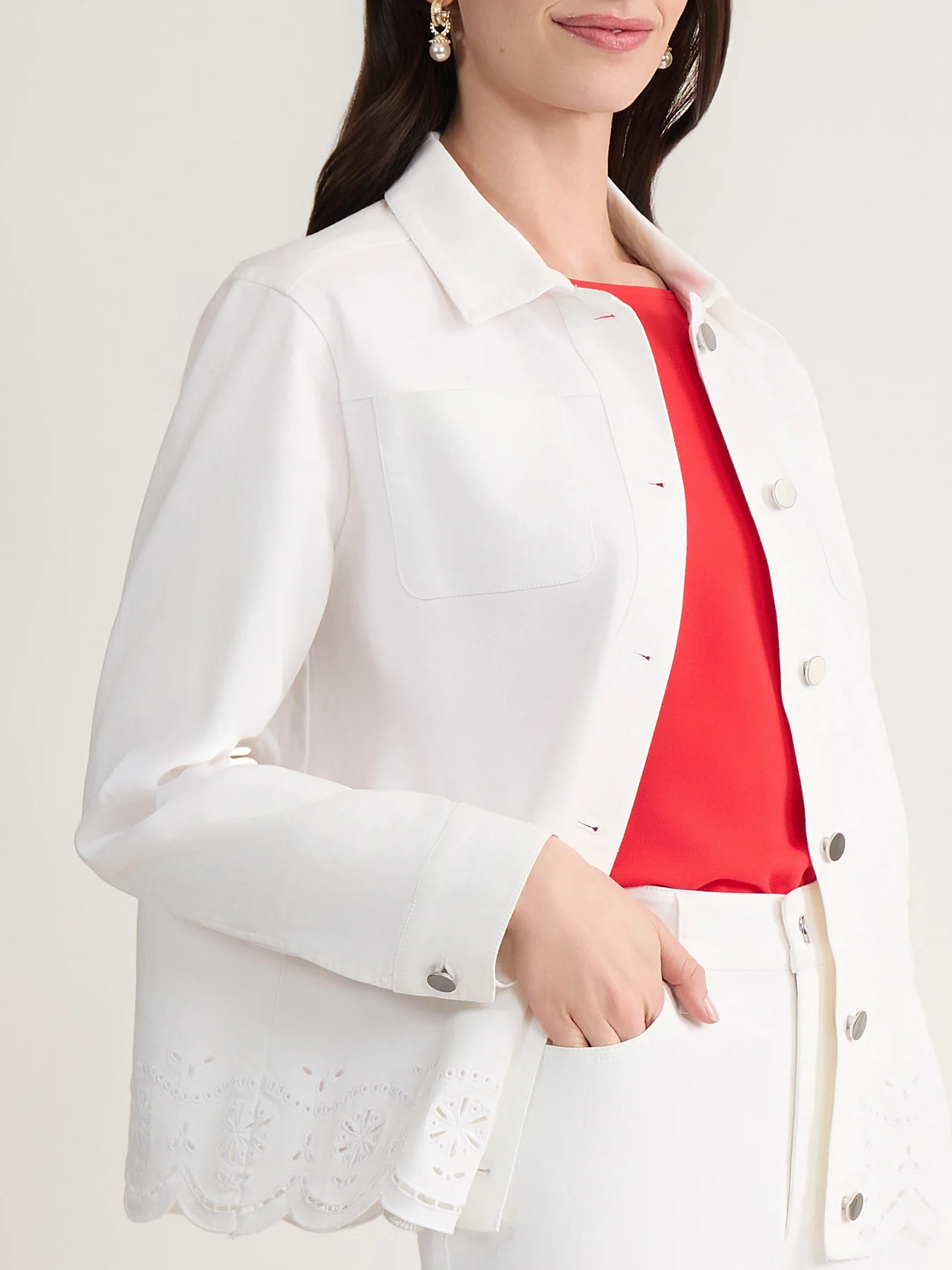 Embroidered Denim Shirt Jacket - Image 3
