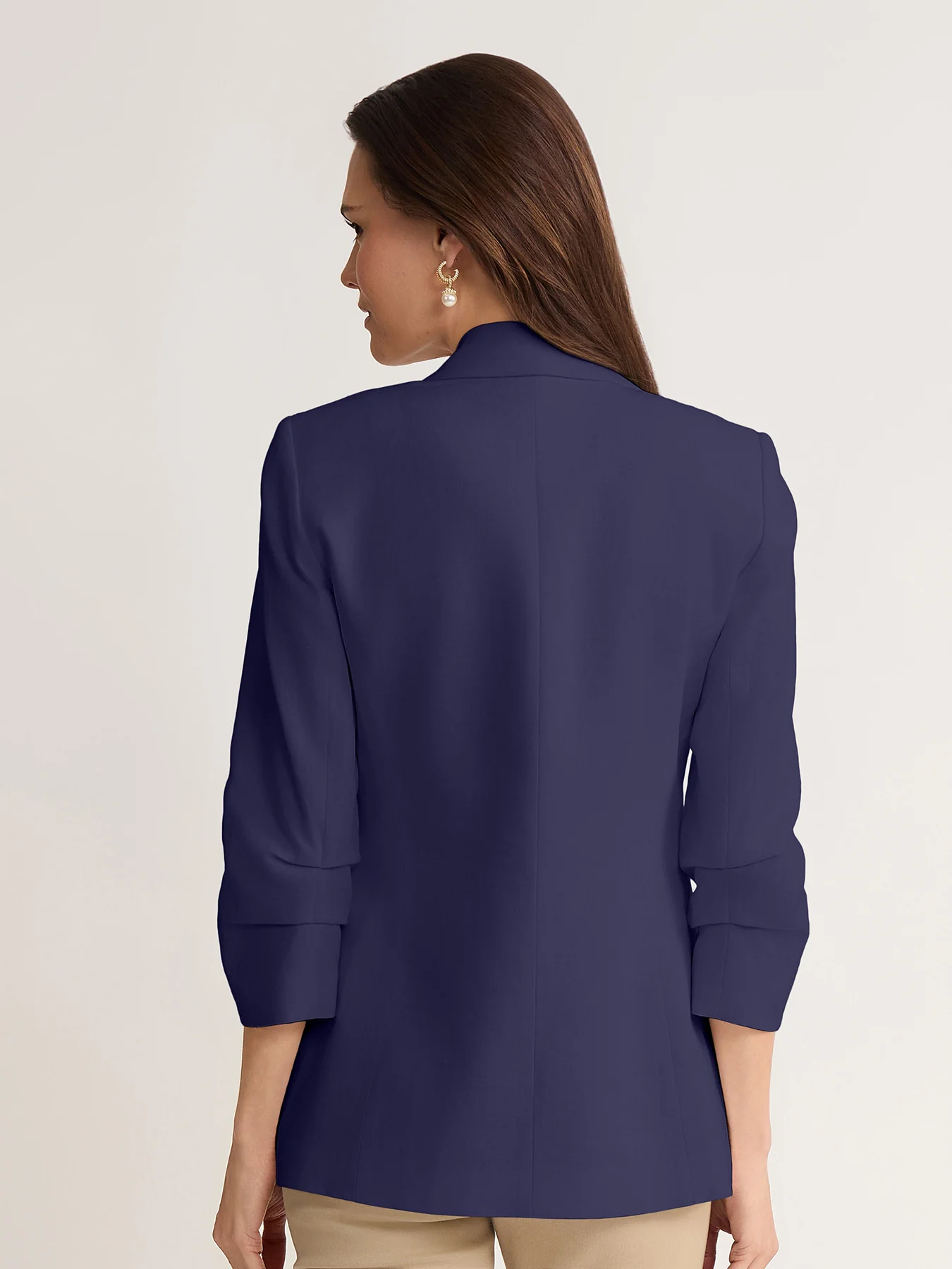 Petite Faux Double Breasted Blazer, Linen Blend - Image 4