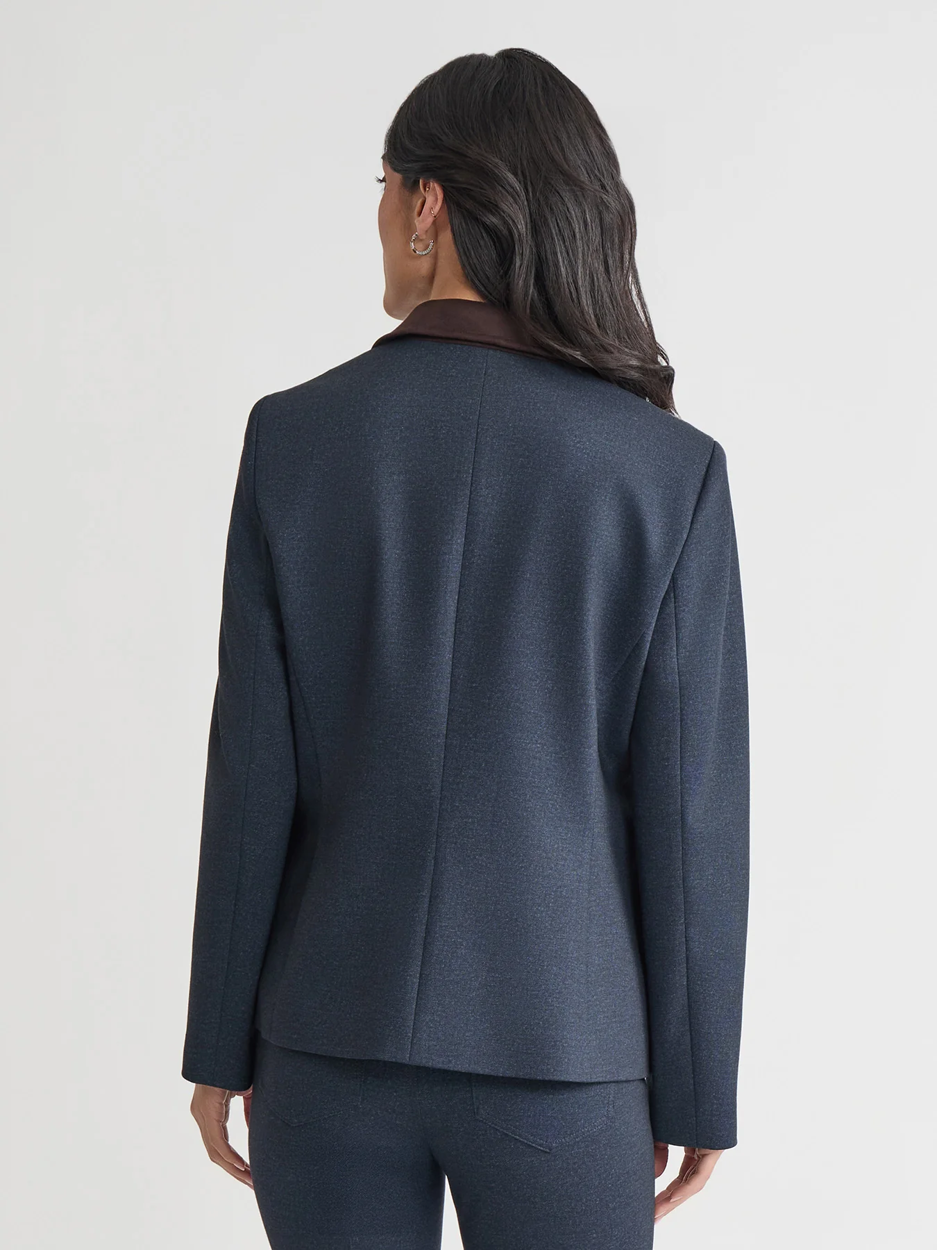 Petite Faux Double Breasted Jacket, Scuba Suede - Image 5