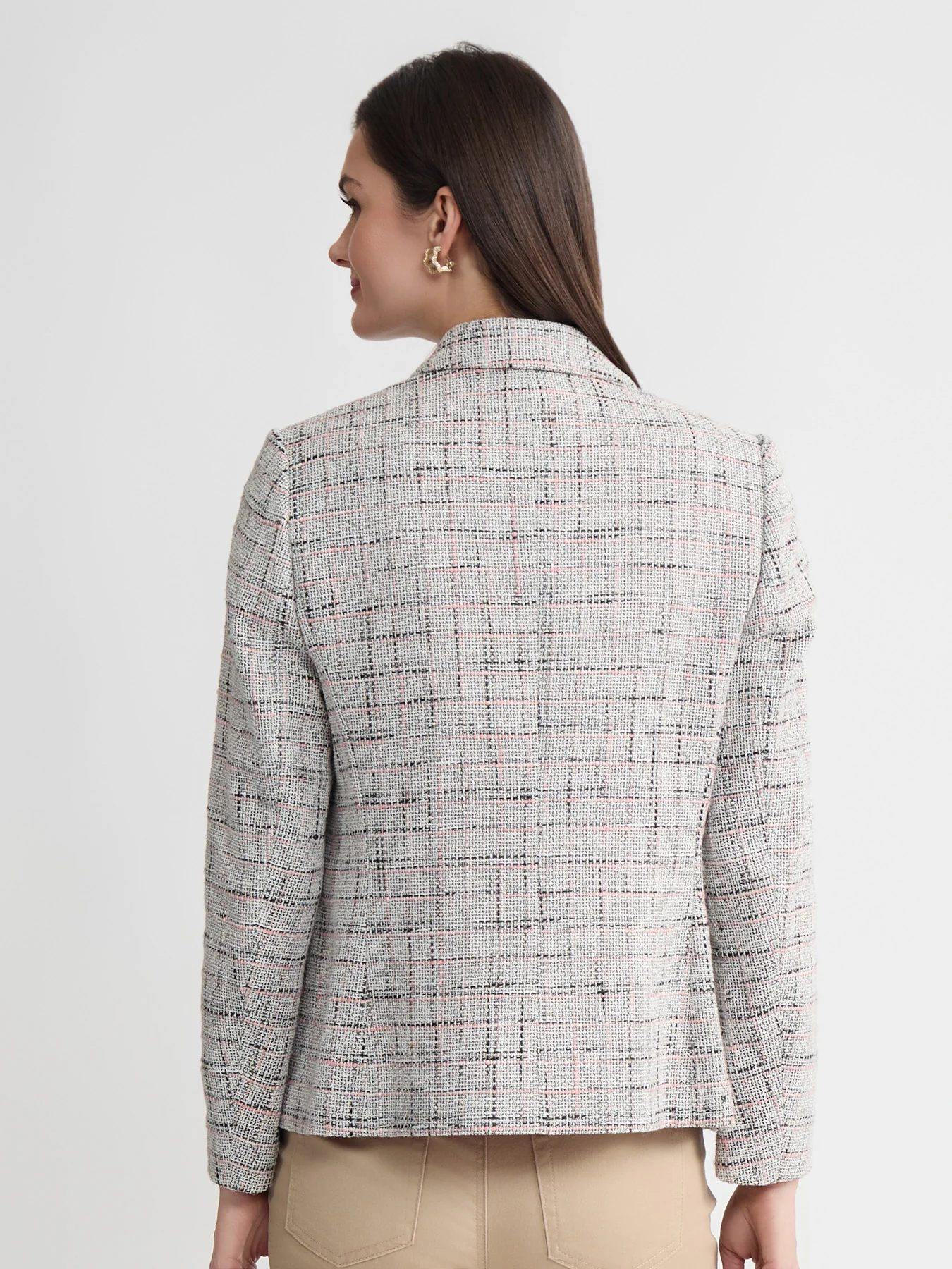 Faux Double Breasted Jacket, Tweed - Image 5