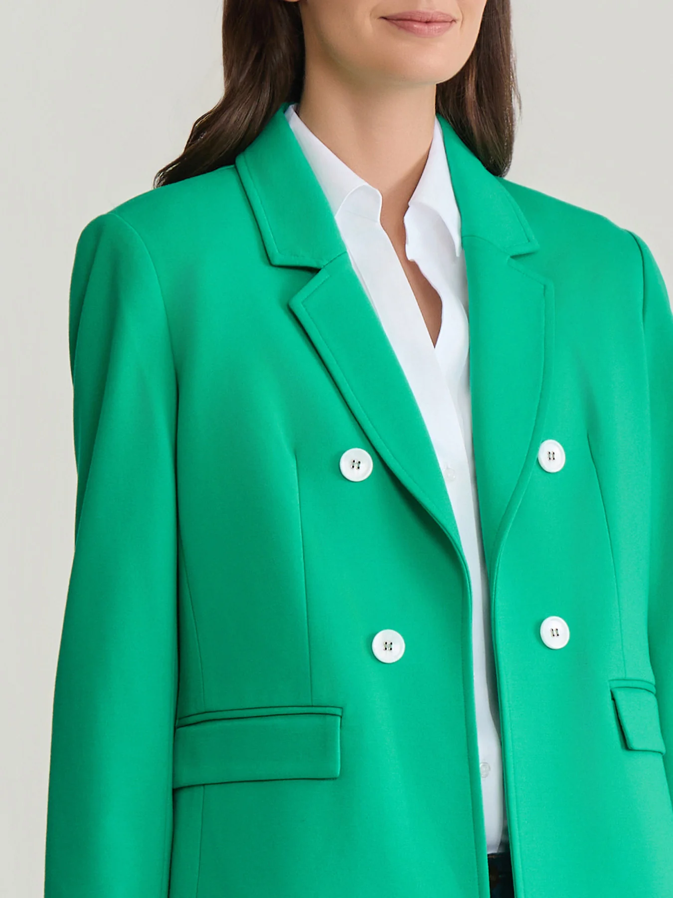 Faux Double Breasted Jacket with Back Tab - Image 3