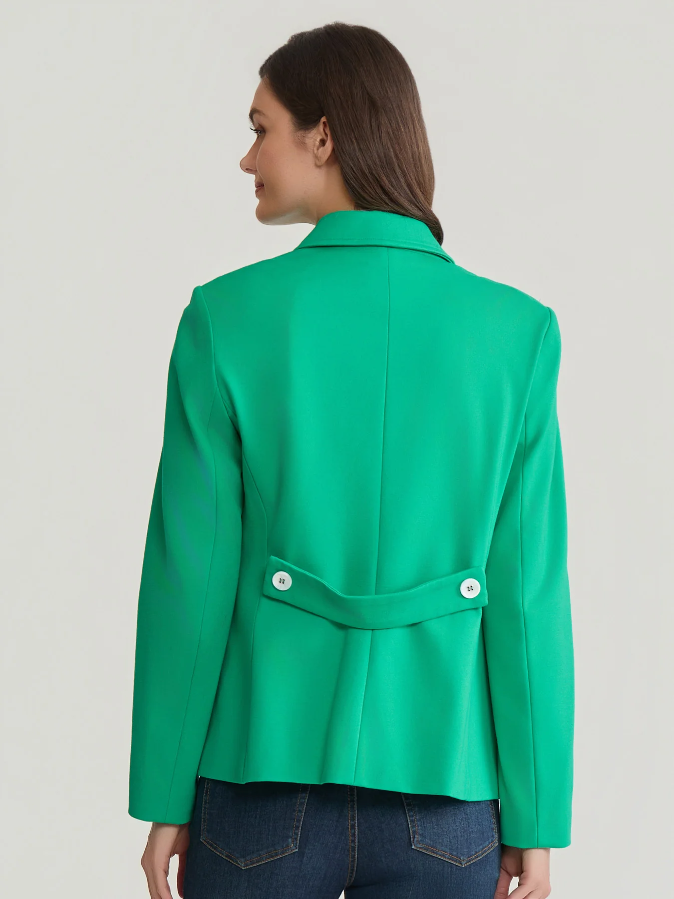 Faux Double Breasted Jacket with Back Tab - Image 4