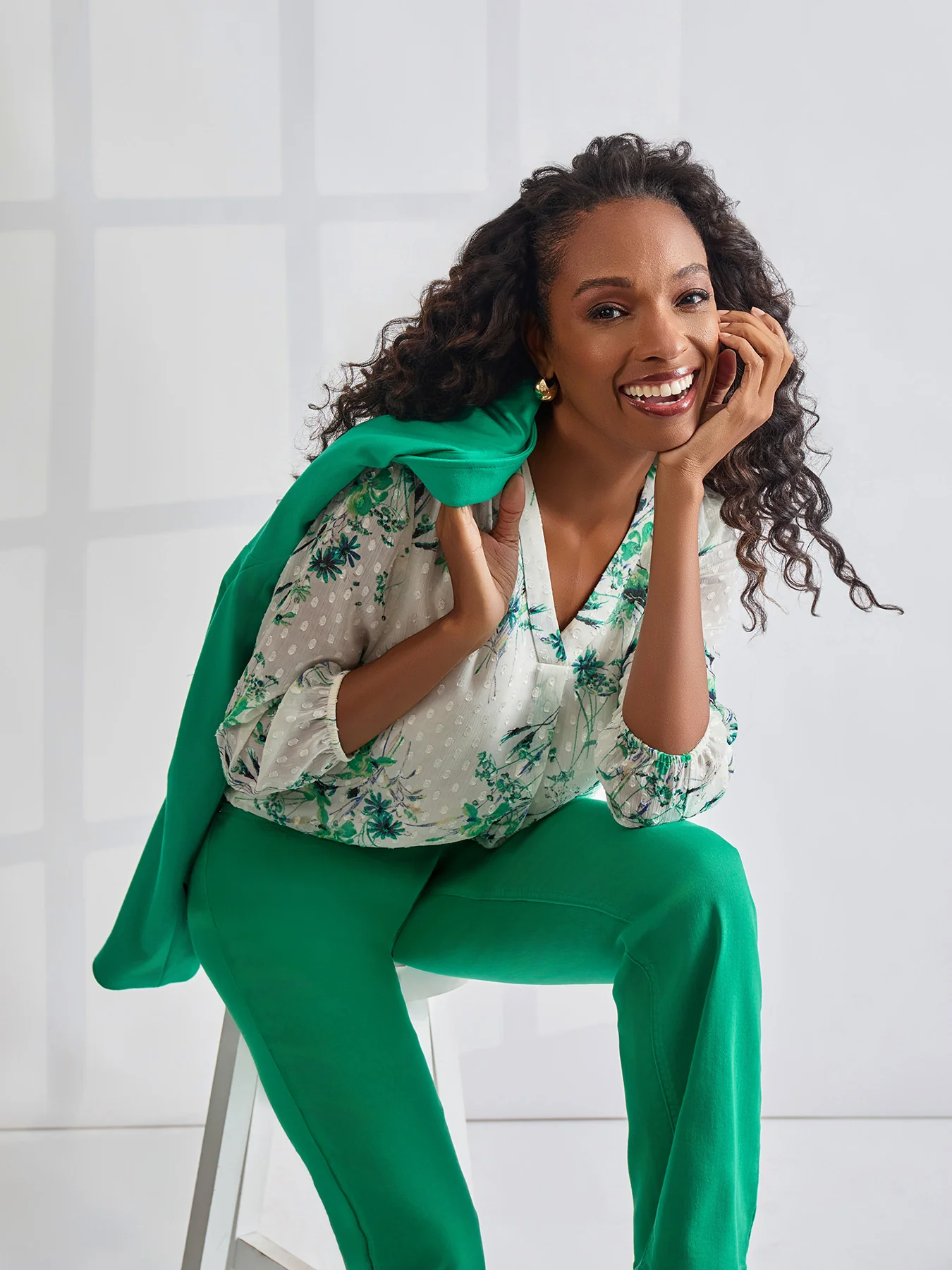 Faux Double Breasted Jacket with Back Tab - Image 6