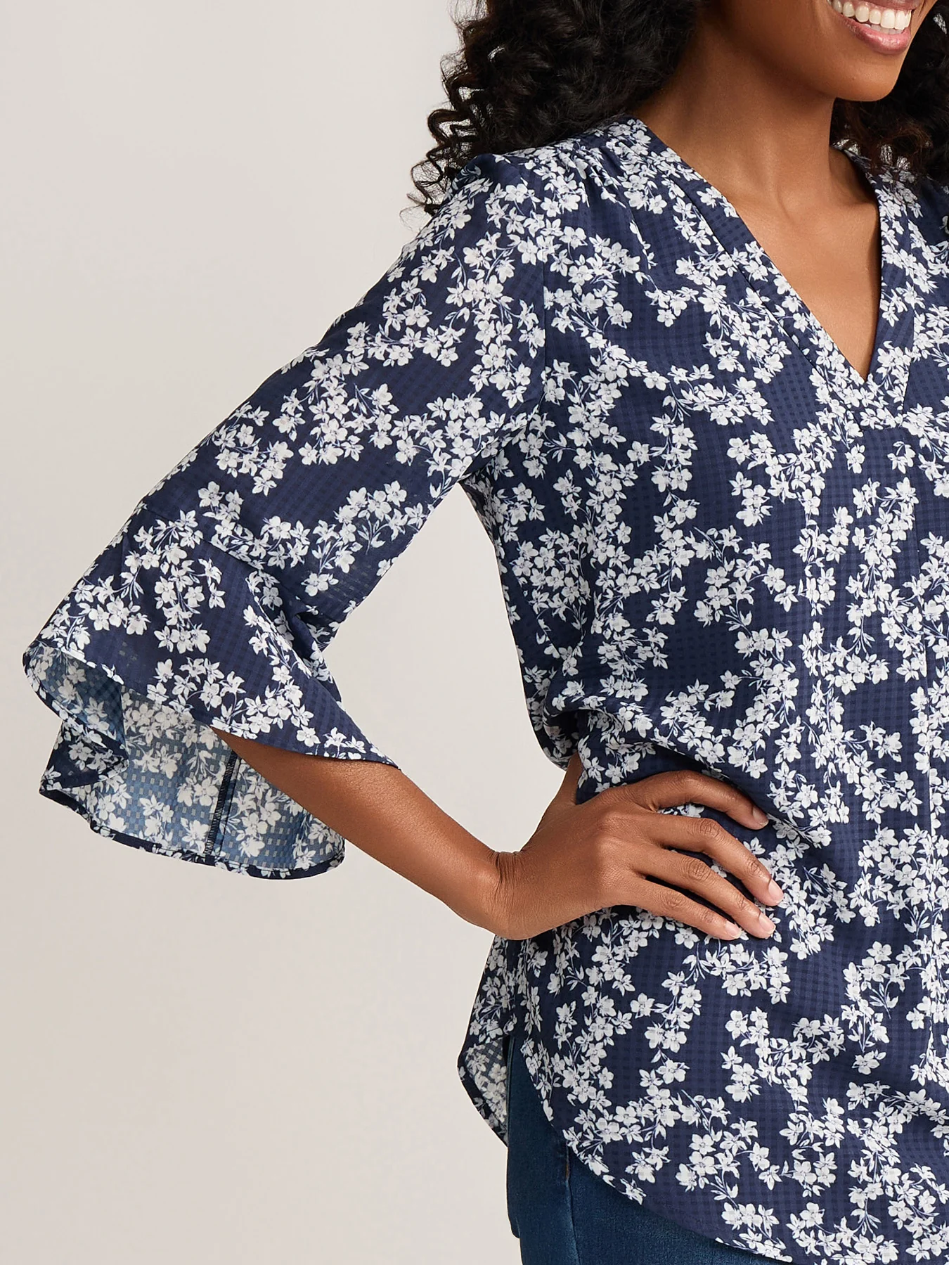 Petite Flutter Sleeve Blouse - Image 3