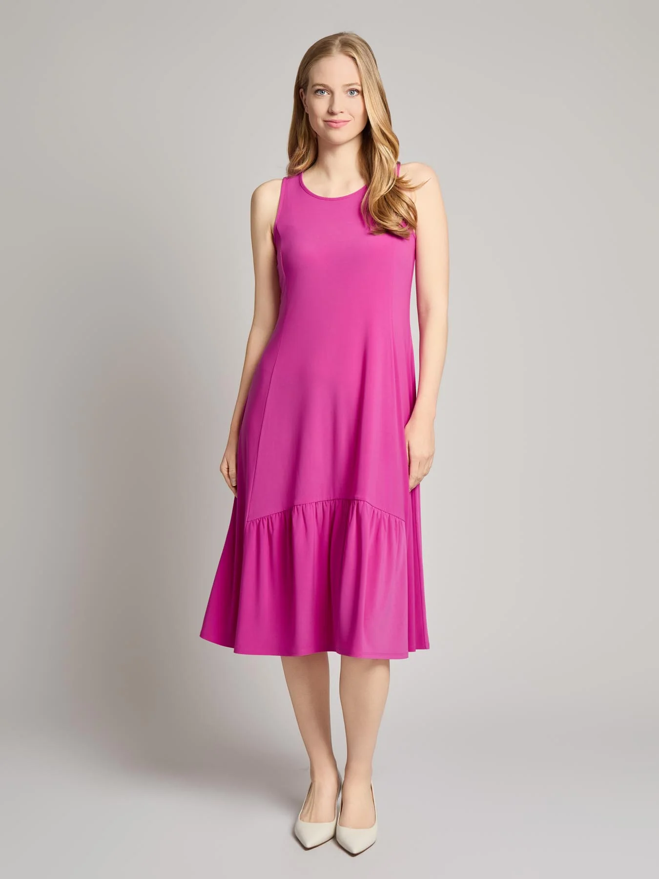 High Low Flounce Dress, Knit Jersey