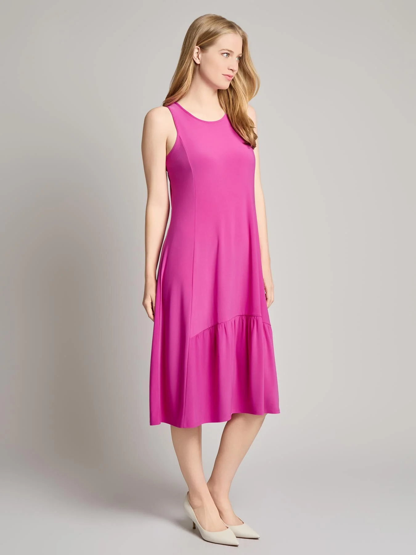 High Low Flounce Dress, Knit Jersey - Image 2