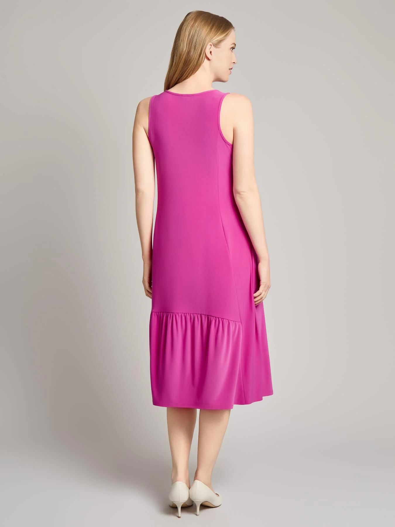 High Low Flounce Dress, Knit Jersey - Image 3