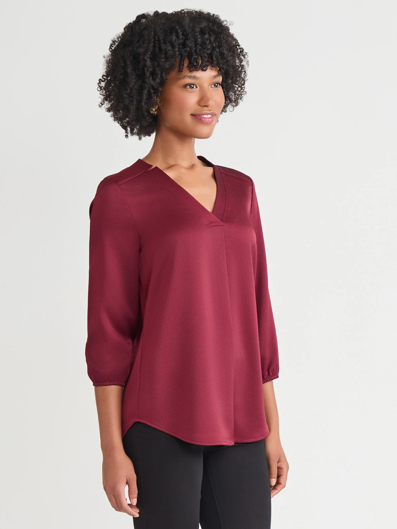 Plus Kelly Blouse, Hammered Satin - Image 2