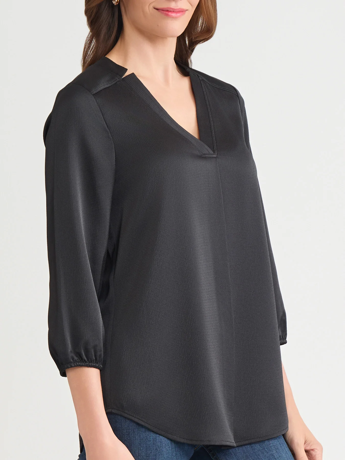 Plus Kelly Blouse, Hammered Satin - Image 3