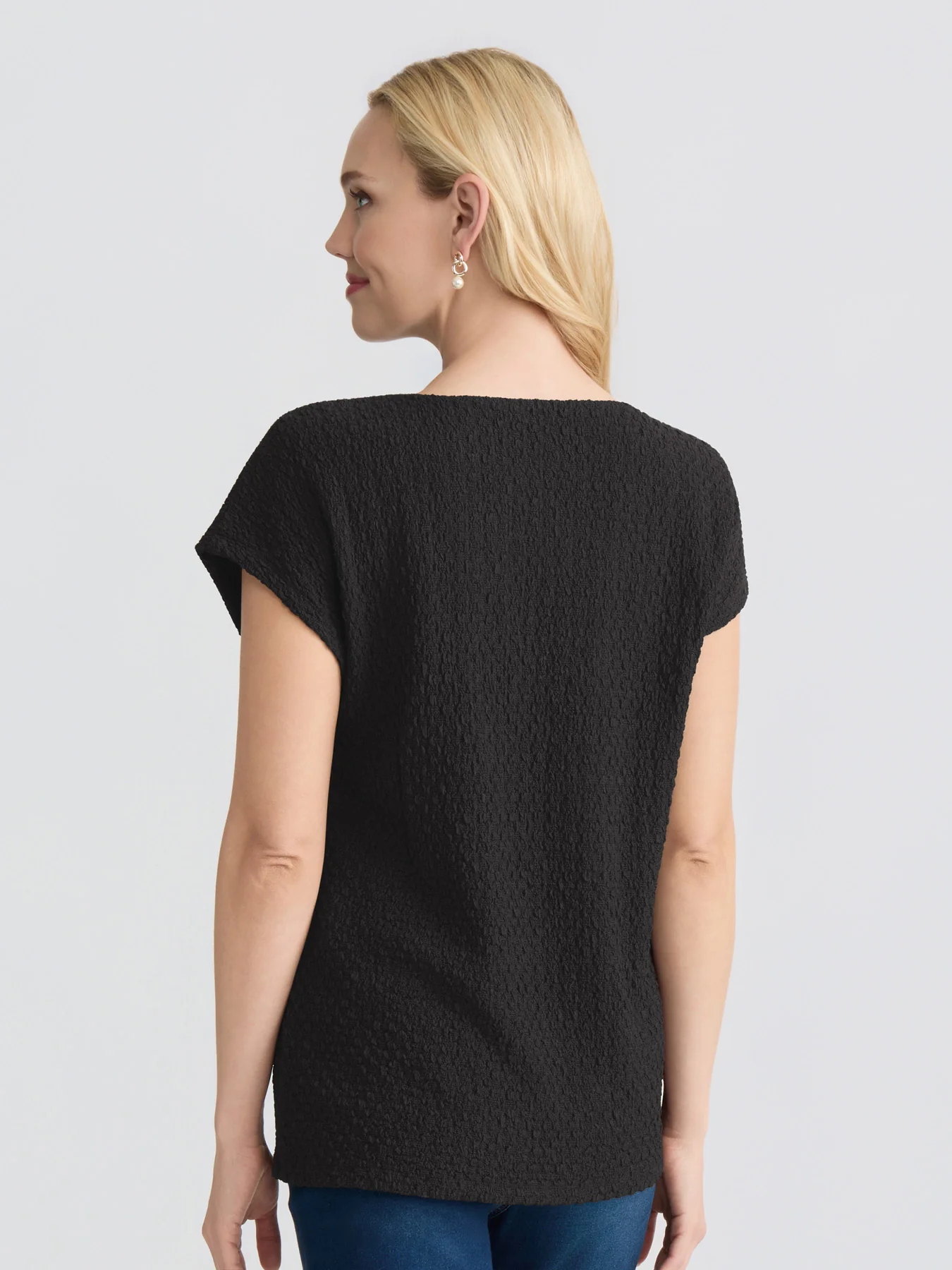 Keyhole Cap Sleeve Top, Cobble Texture - Image 4