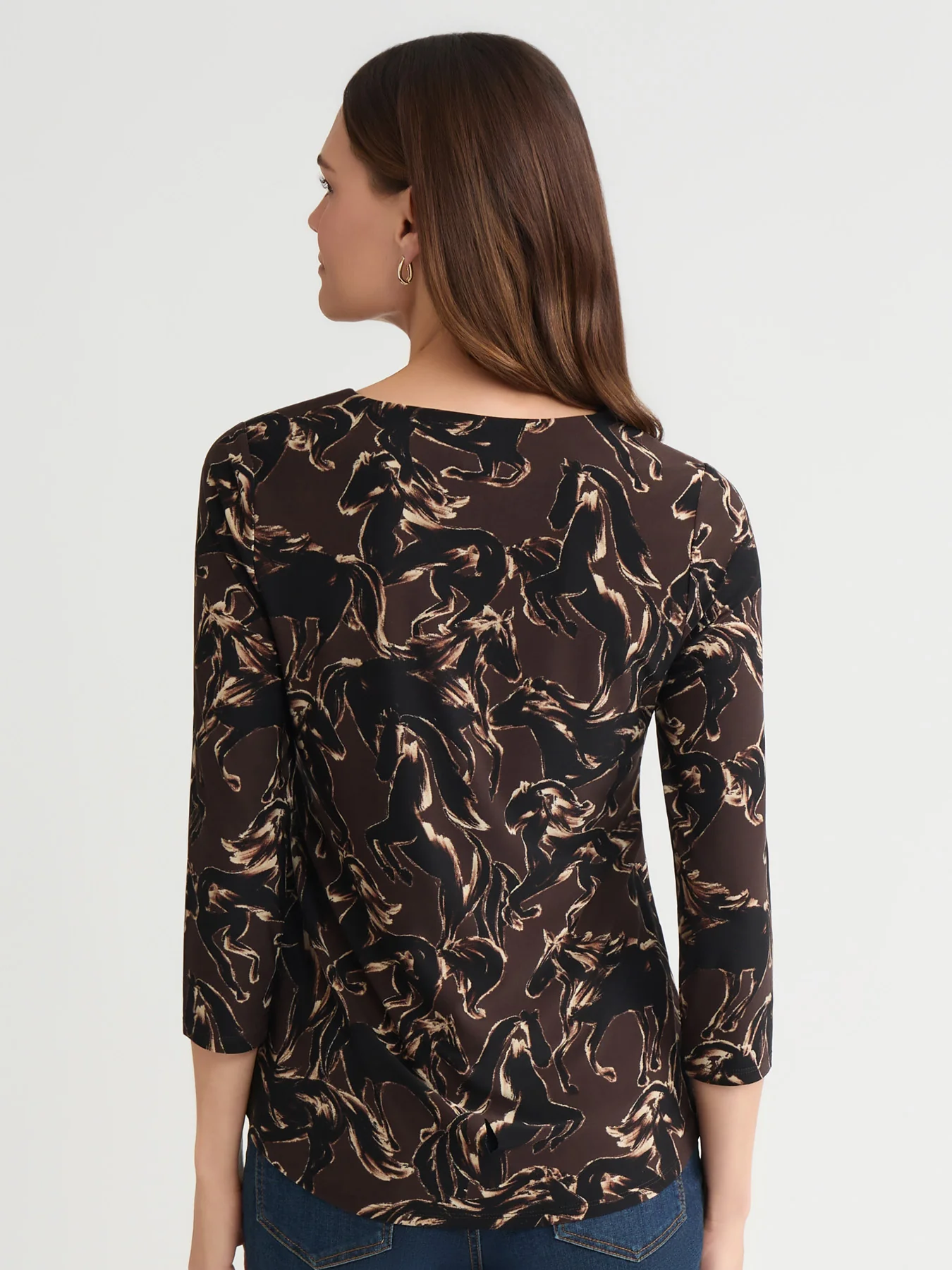 Keyhole Neck Print Pullover Top - Image 4