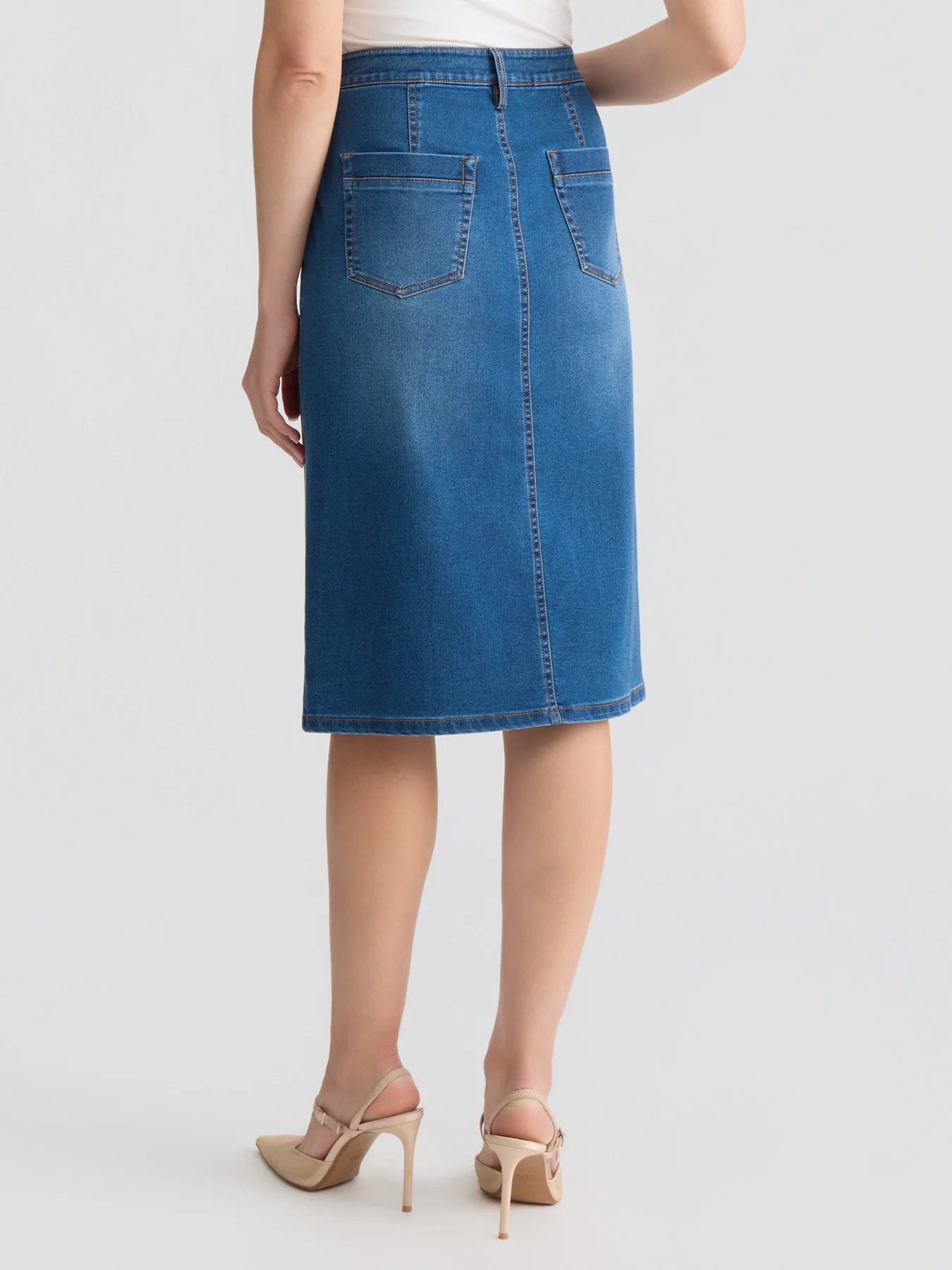 Lexington Denim Midi Skirt, Phoenix Wash - Image 4