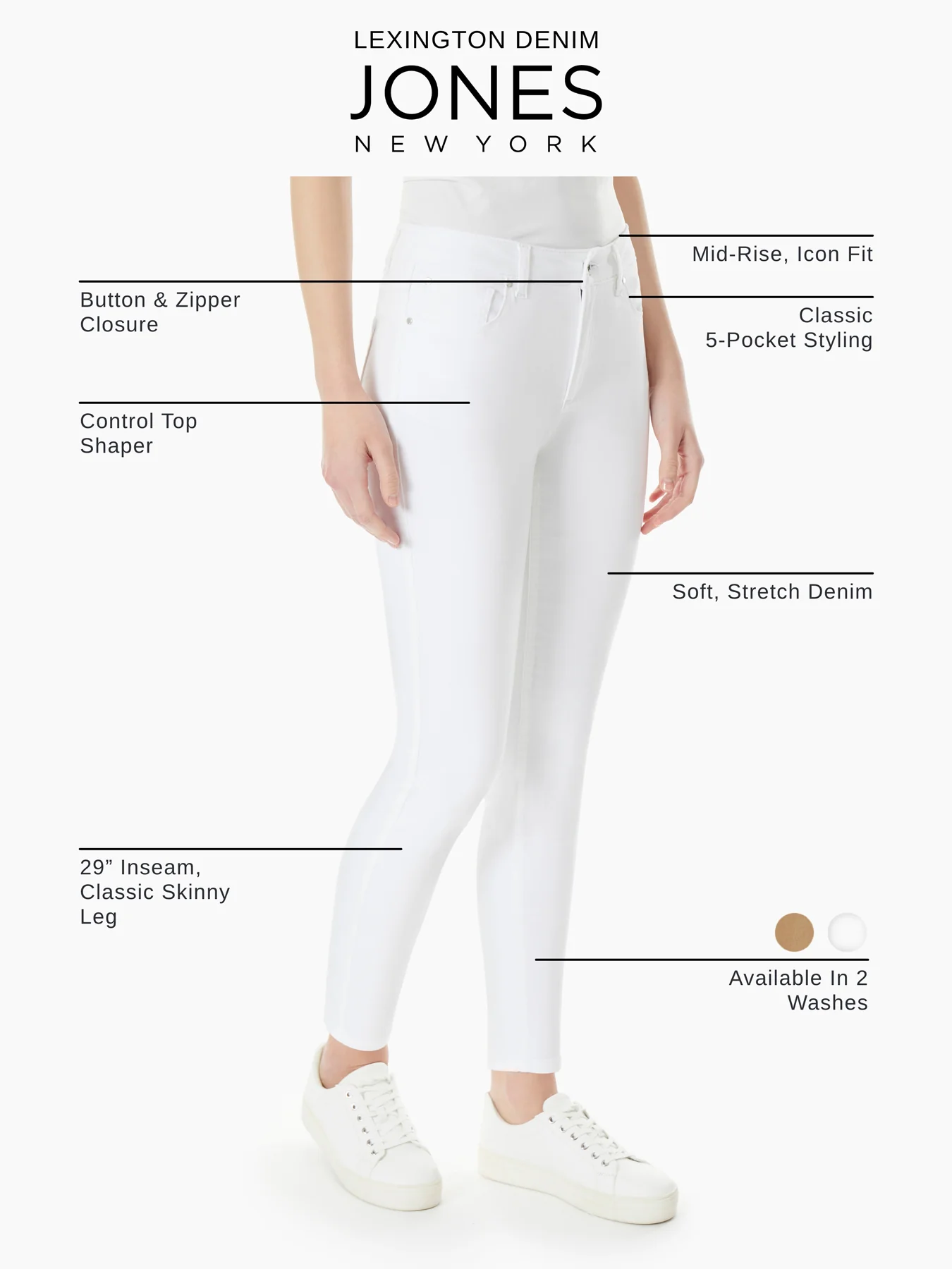 Lexington Cropped Skinny Jeans, Mocha Wash - Image 3