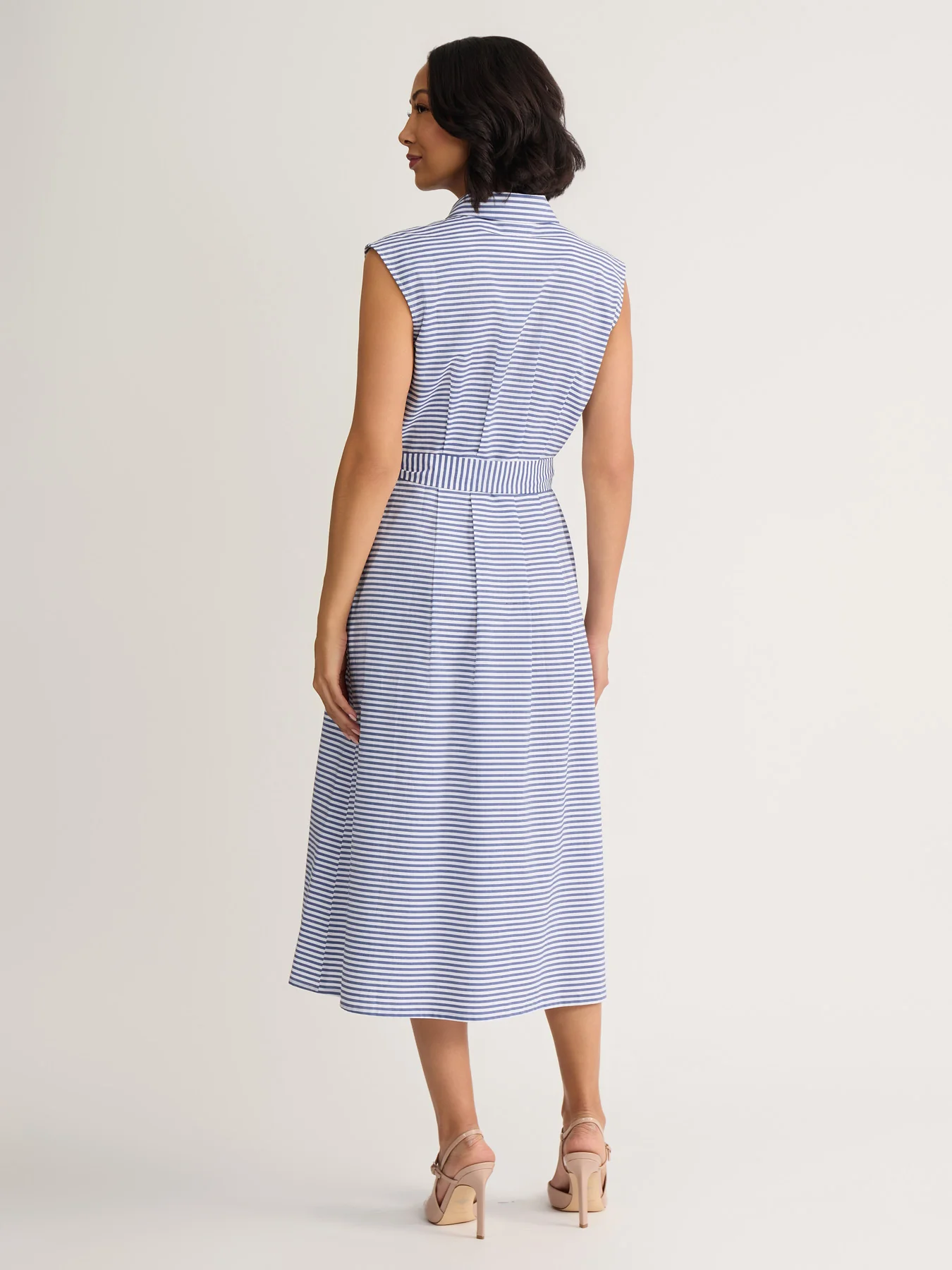 Nautical Striped Shirt Dress, Cotton - Image 4