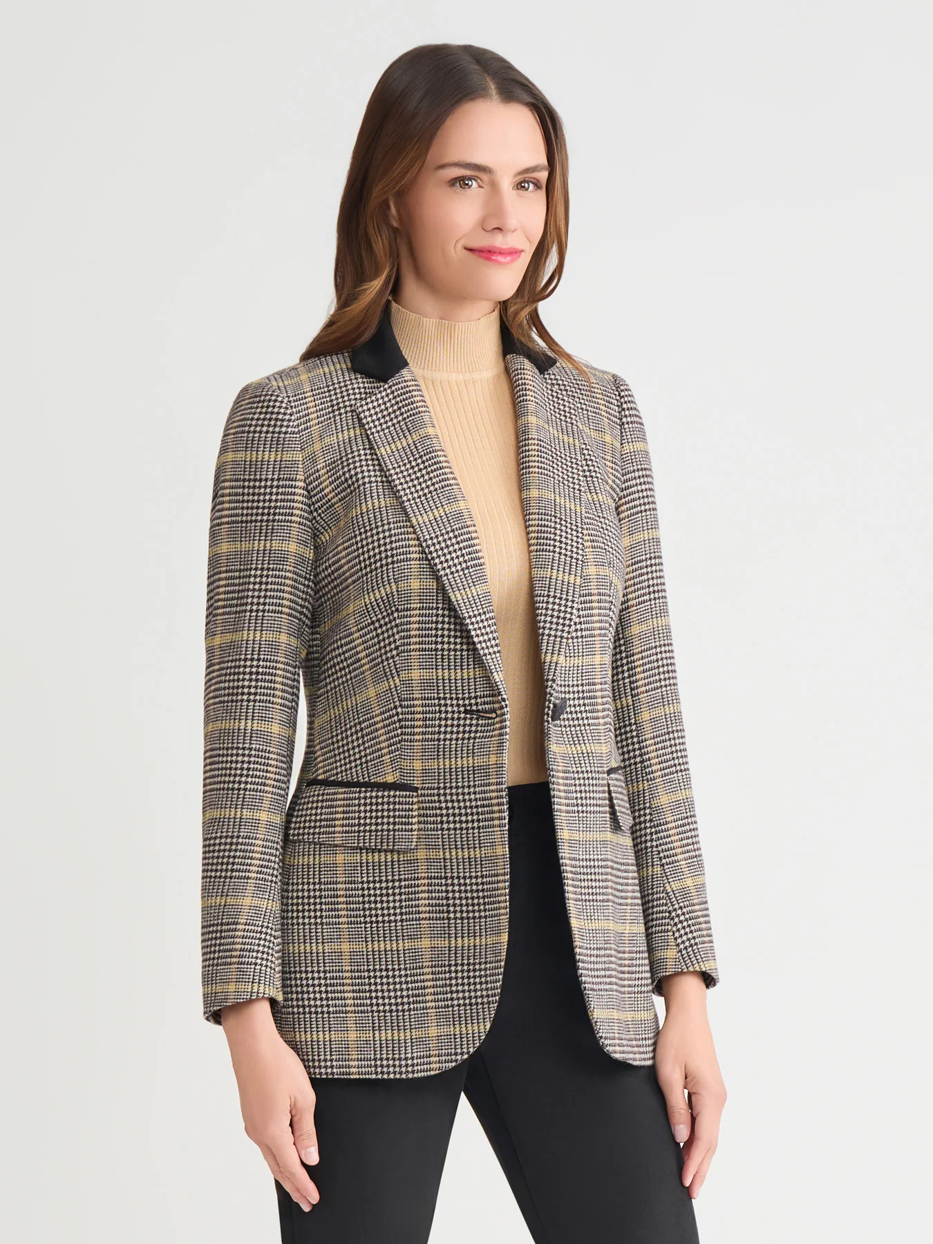 One Button Elbow Patch Blazer - Image 3