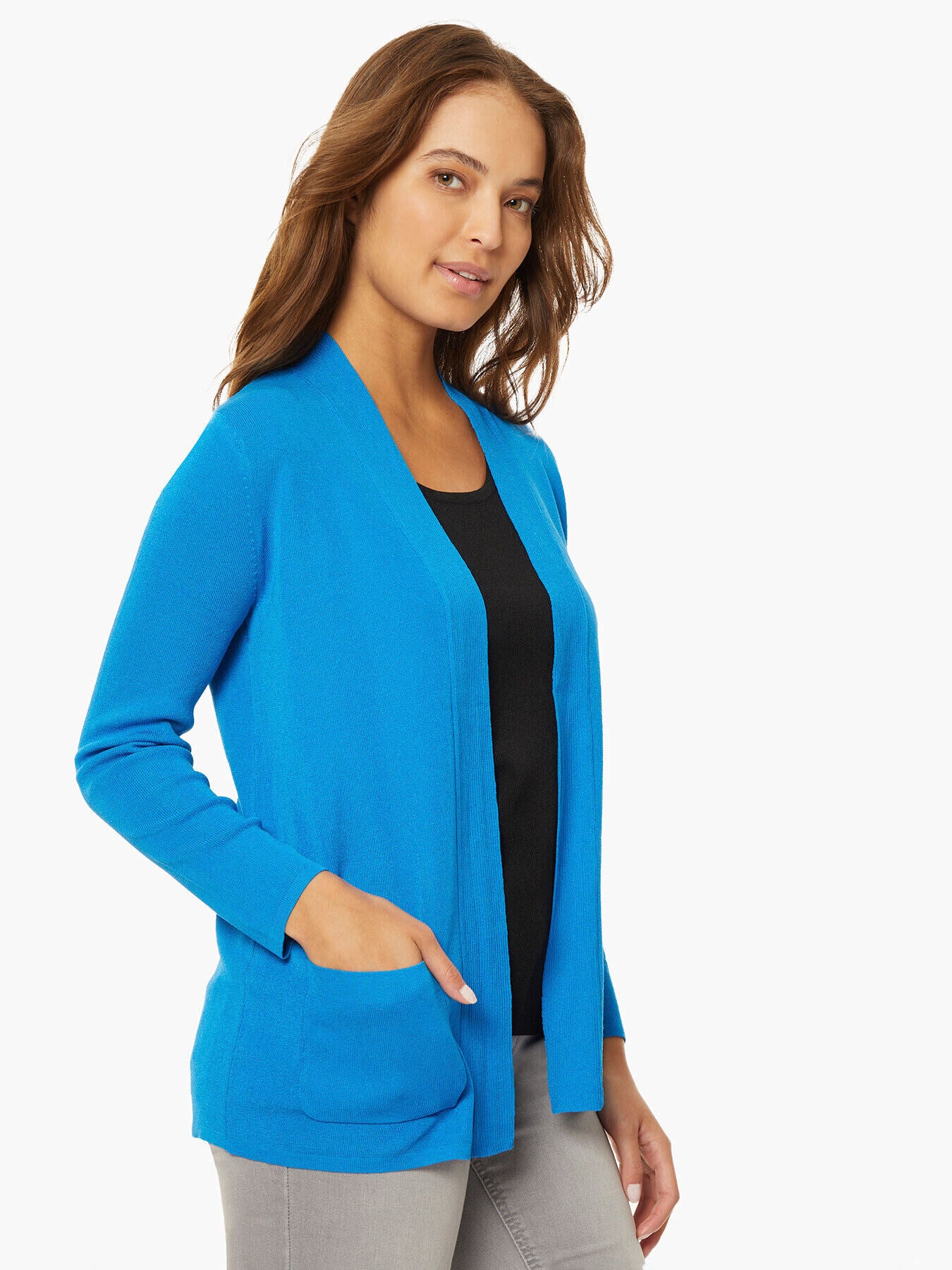 Open Front Cardigan With Pockets - Image 2