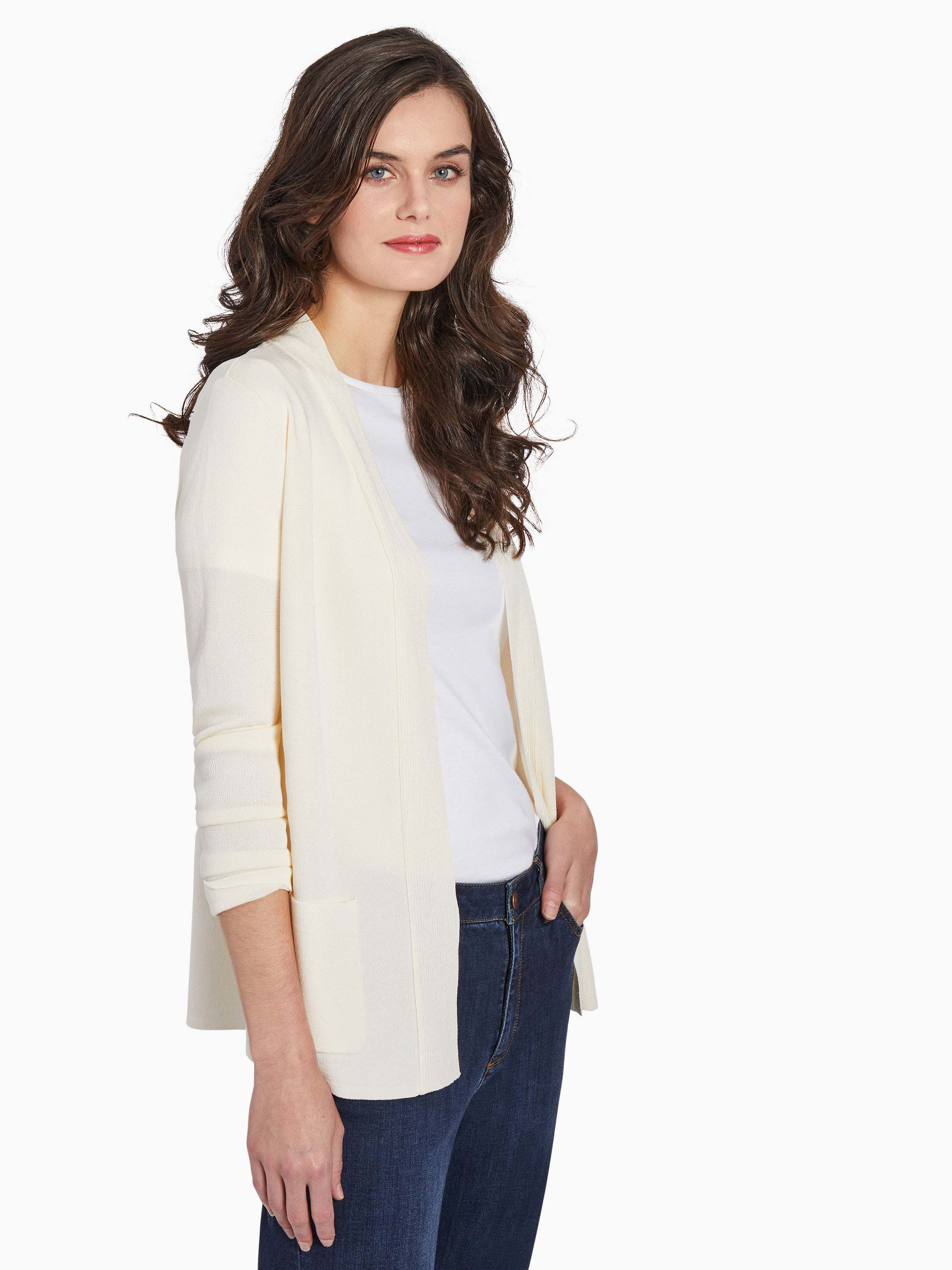 Open Front Cardigan With Pockets - Image 2