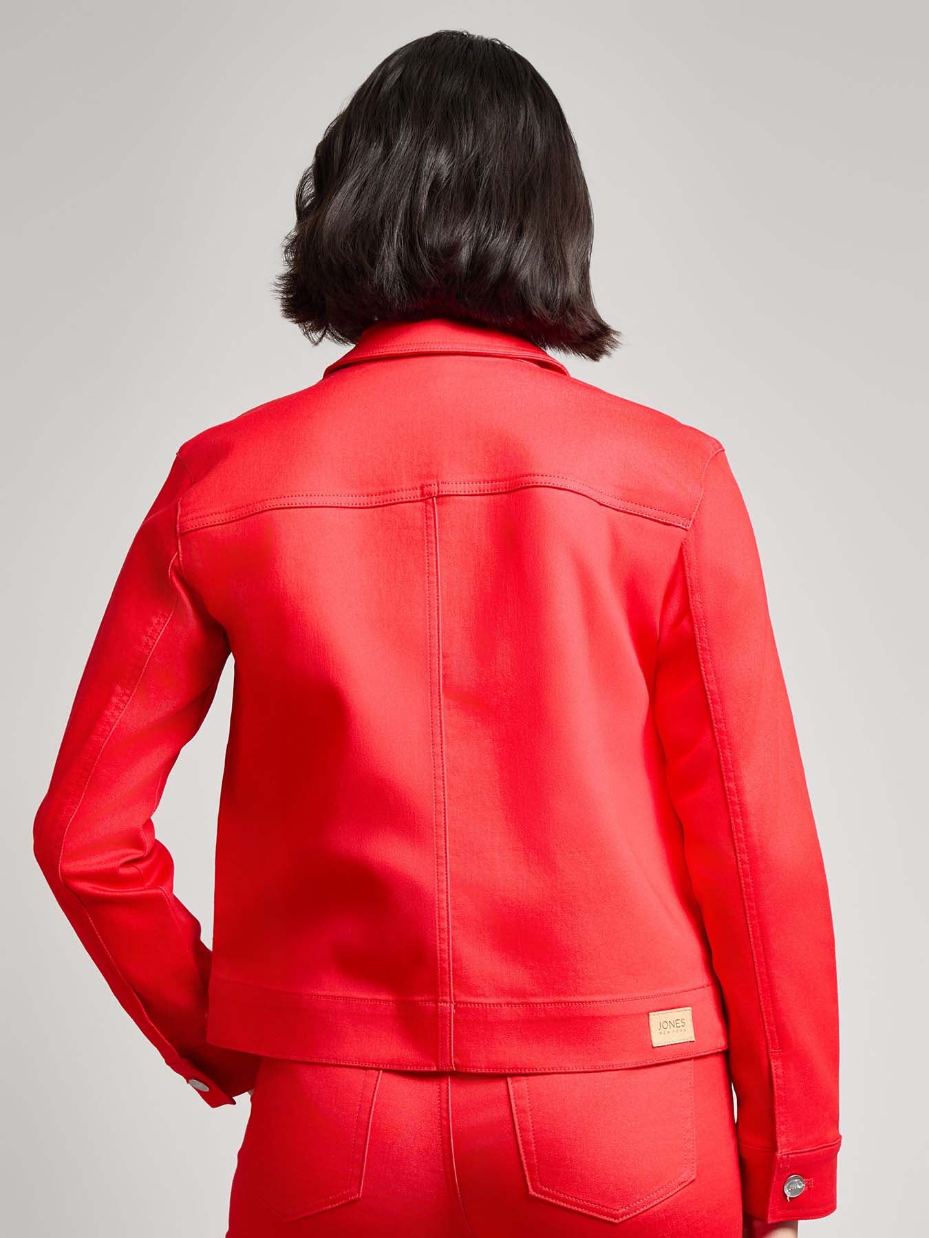 Patch Pocket Denim Jacket, Rouge - Image 4