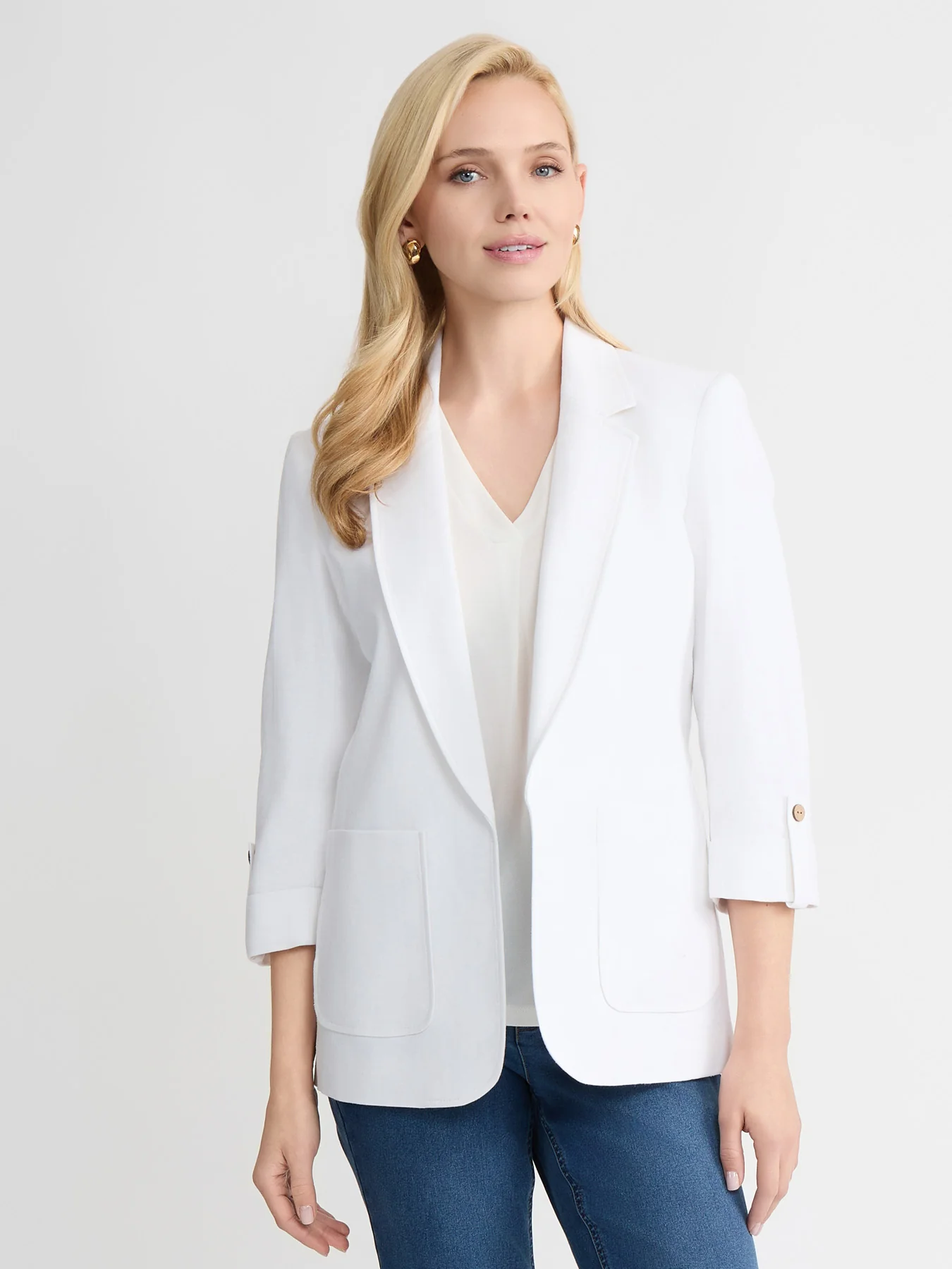 Plus Patch Pocket Jacket, Linen - Image 2
