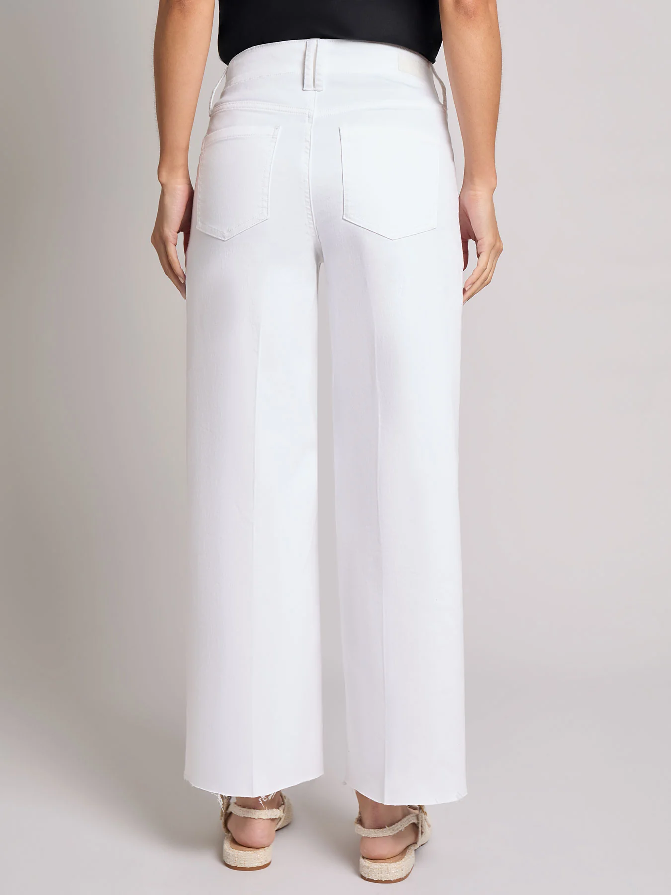 Patch Pocket Wide Leg Denim, Soft White - Image 3