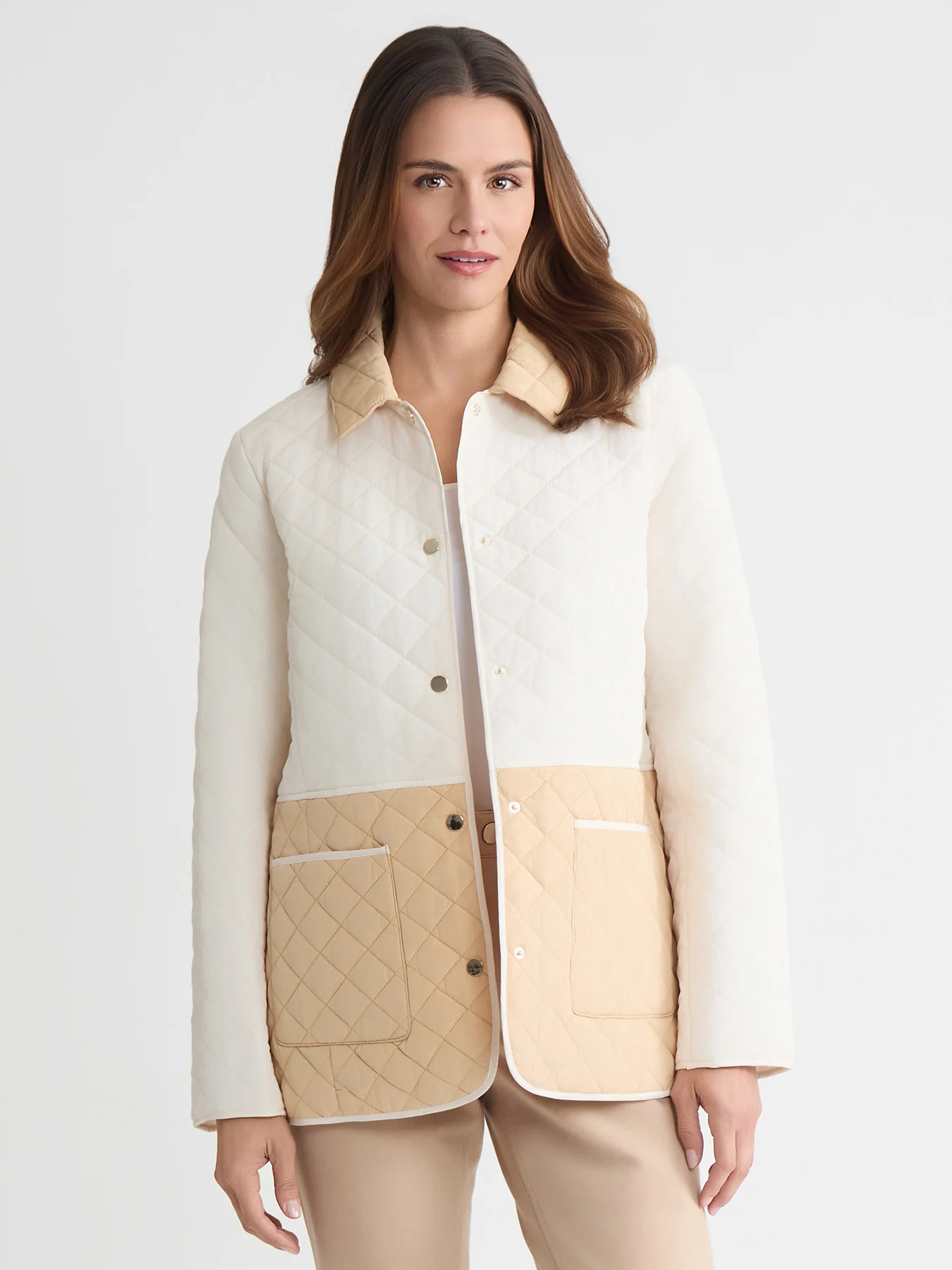 Petite Colorblock Quilted Jacket